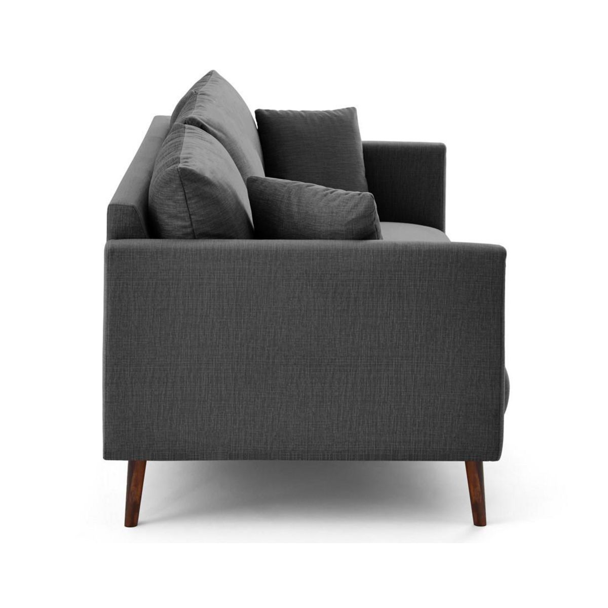 LISA DESIGN Ostrava - canapé droit 3 places en velours pieds en bois