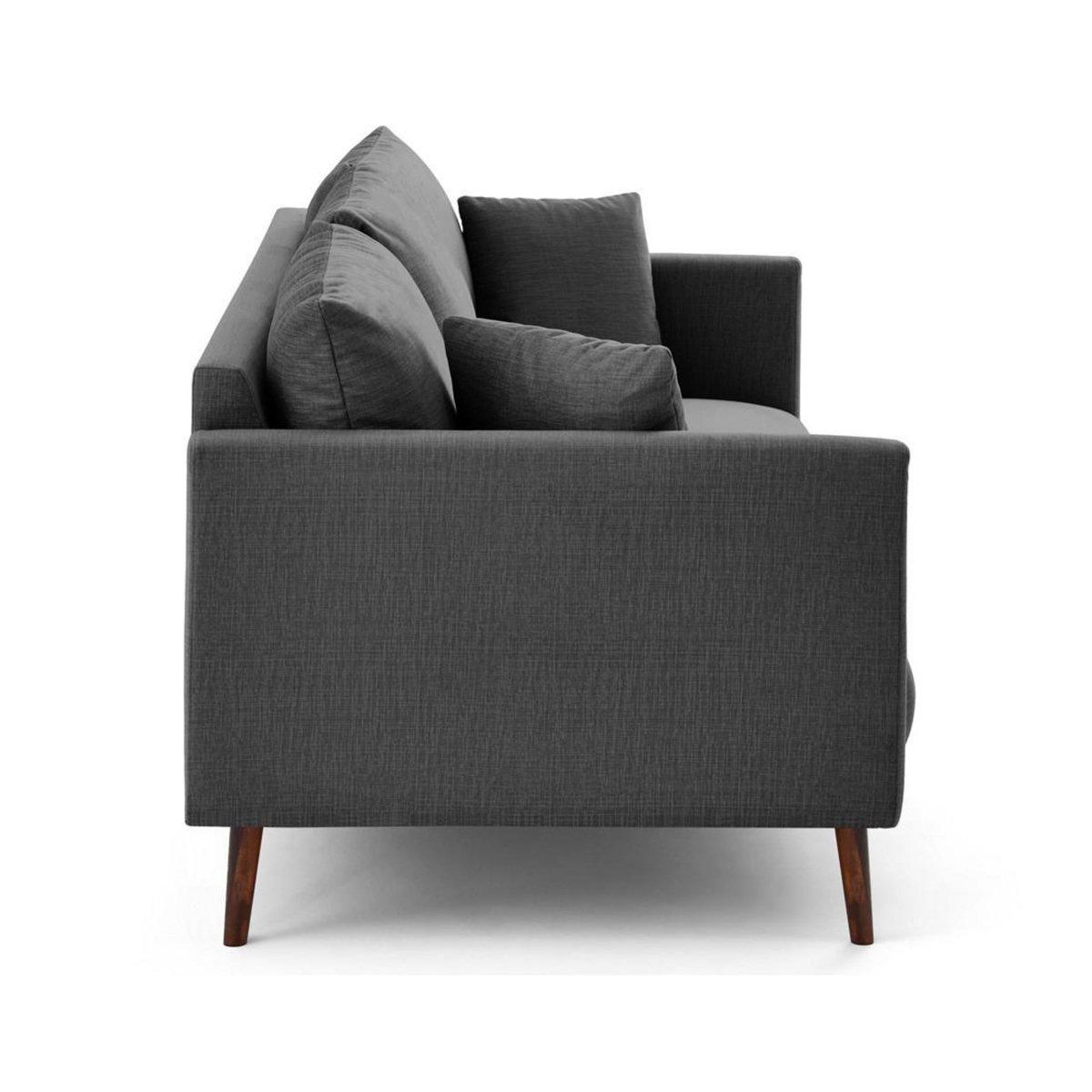 LISA DESIGN Ostrava - canapé droit 3 places en velours pieds en bois