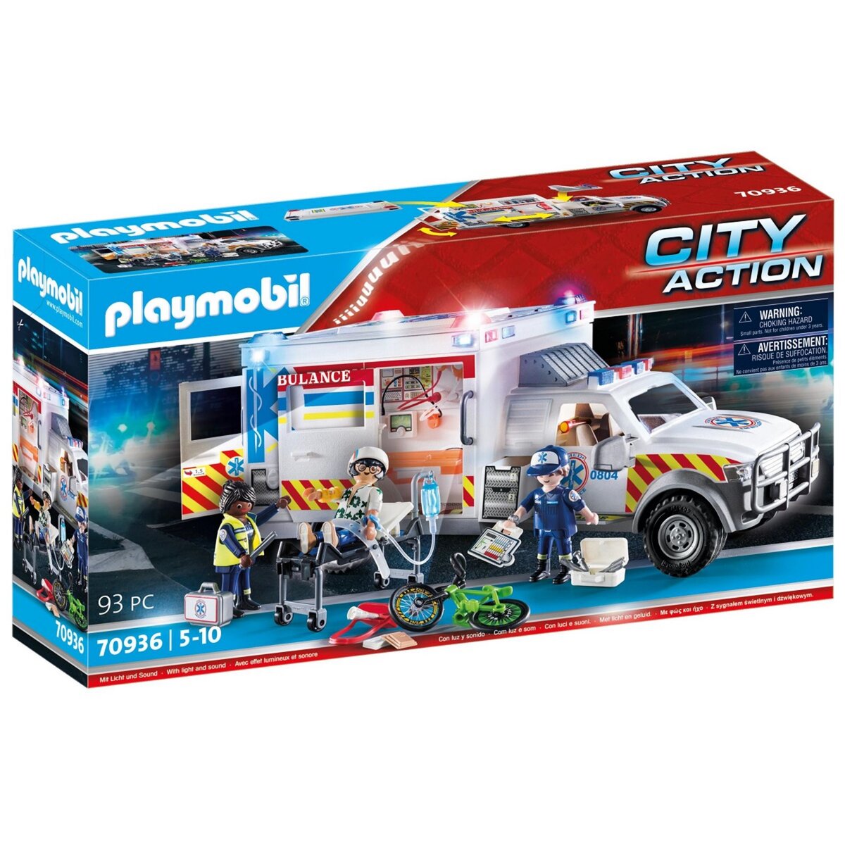 Playmobil - 70936 - ambulance avec secouristes et blessé PLAYMOBIL Pas Cher  