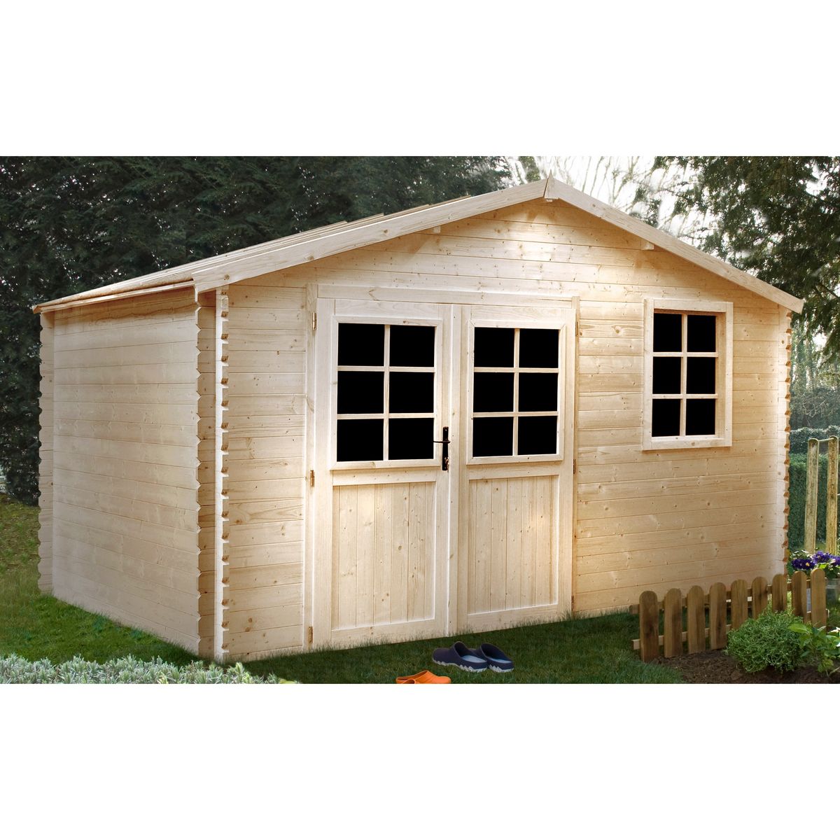 Abri de jardin bois QUETTE / 13.91m² / 34mm