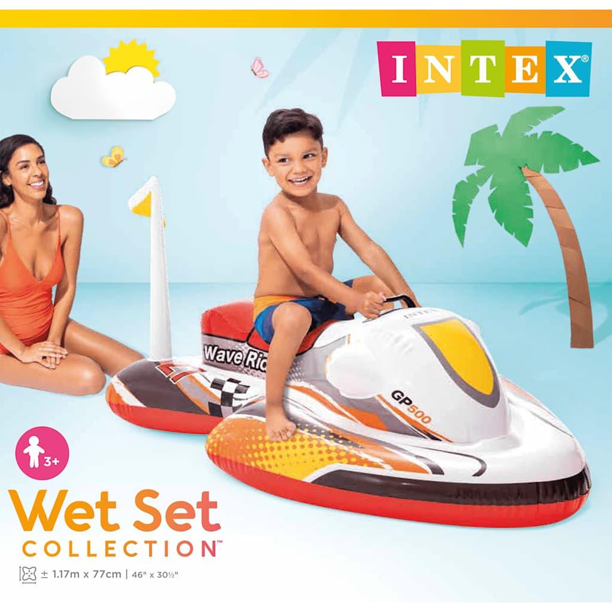 Voir la diapositive 5 : INTEX Bouée Gonflable  Scooter 1 Place  117cm Rouge