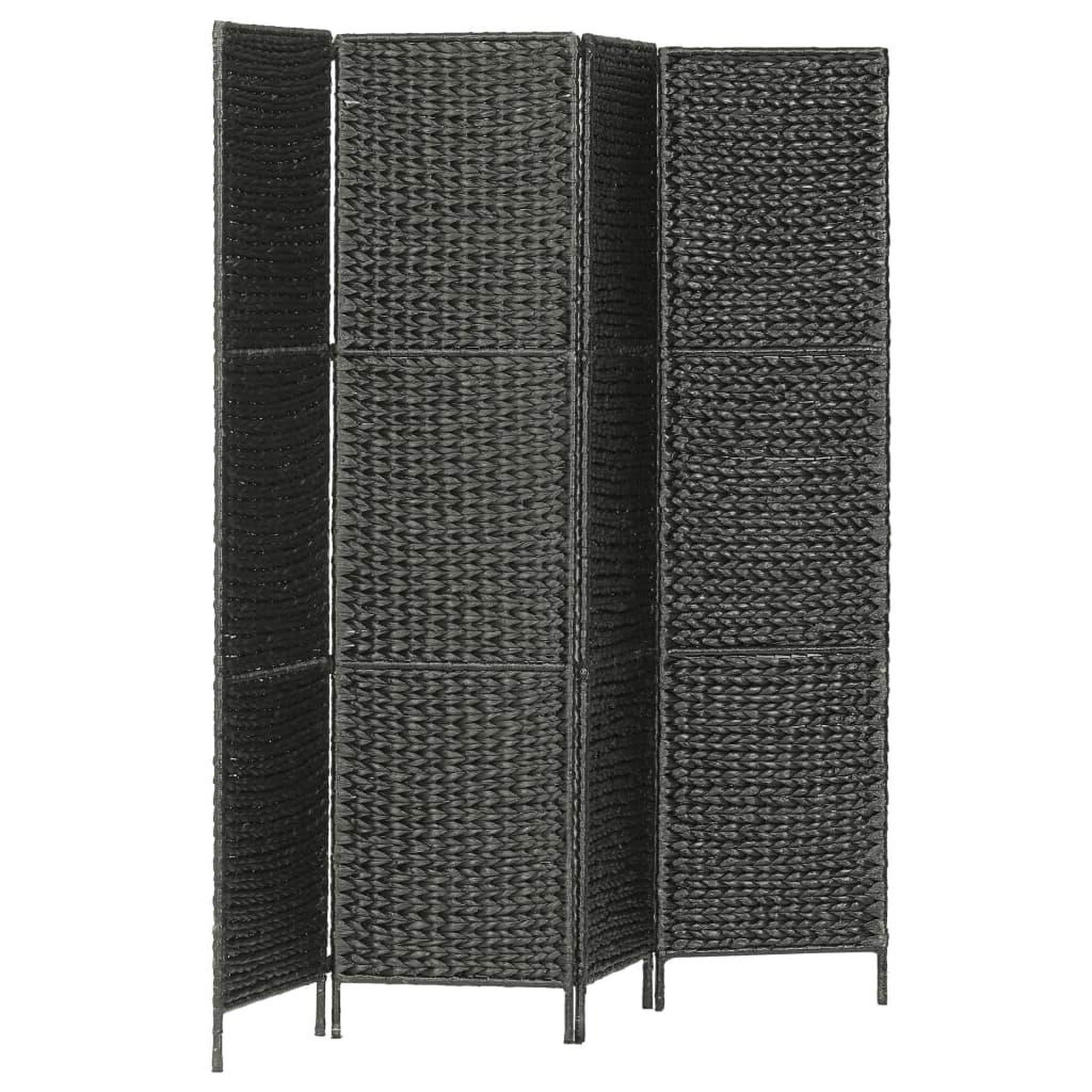 Voir la diapositive 3 : VIDAXL Cloison de separation 4 panneaux Noir 154x160 cm Jacinthe d'eau