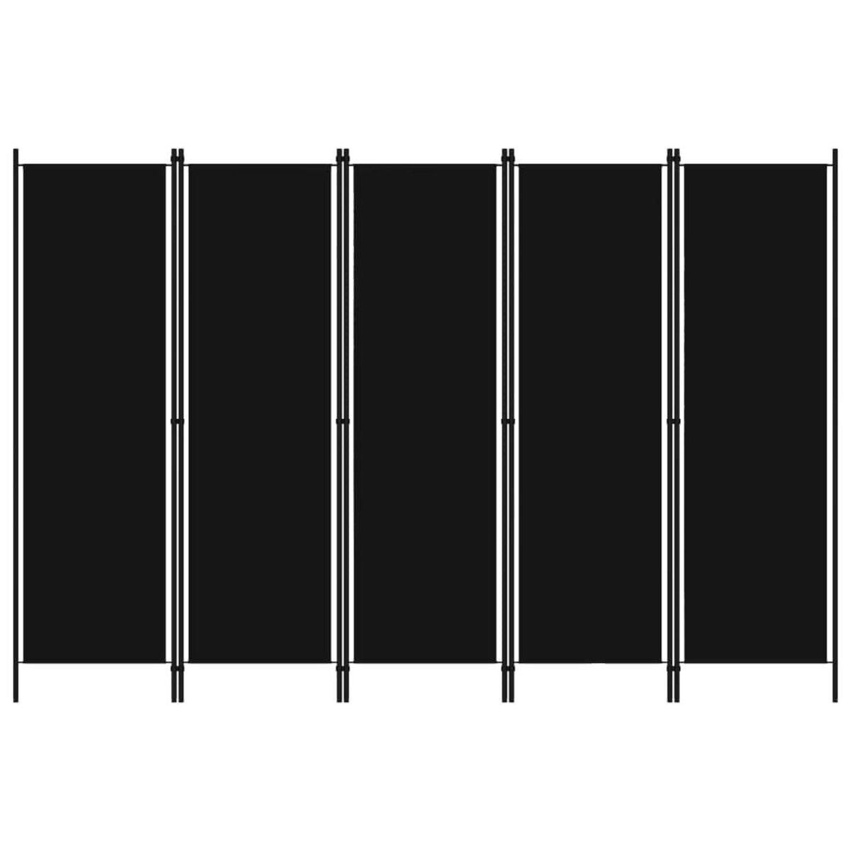 VIDAXL Cloison de separation 5 panneaux Noir 250x180 cm