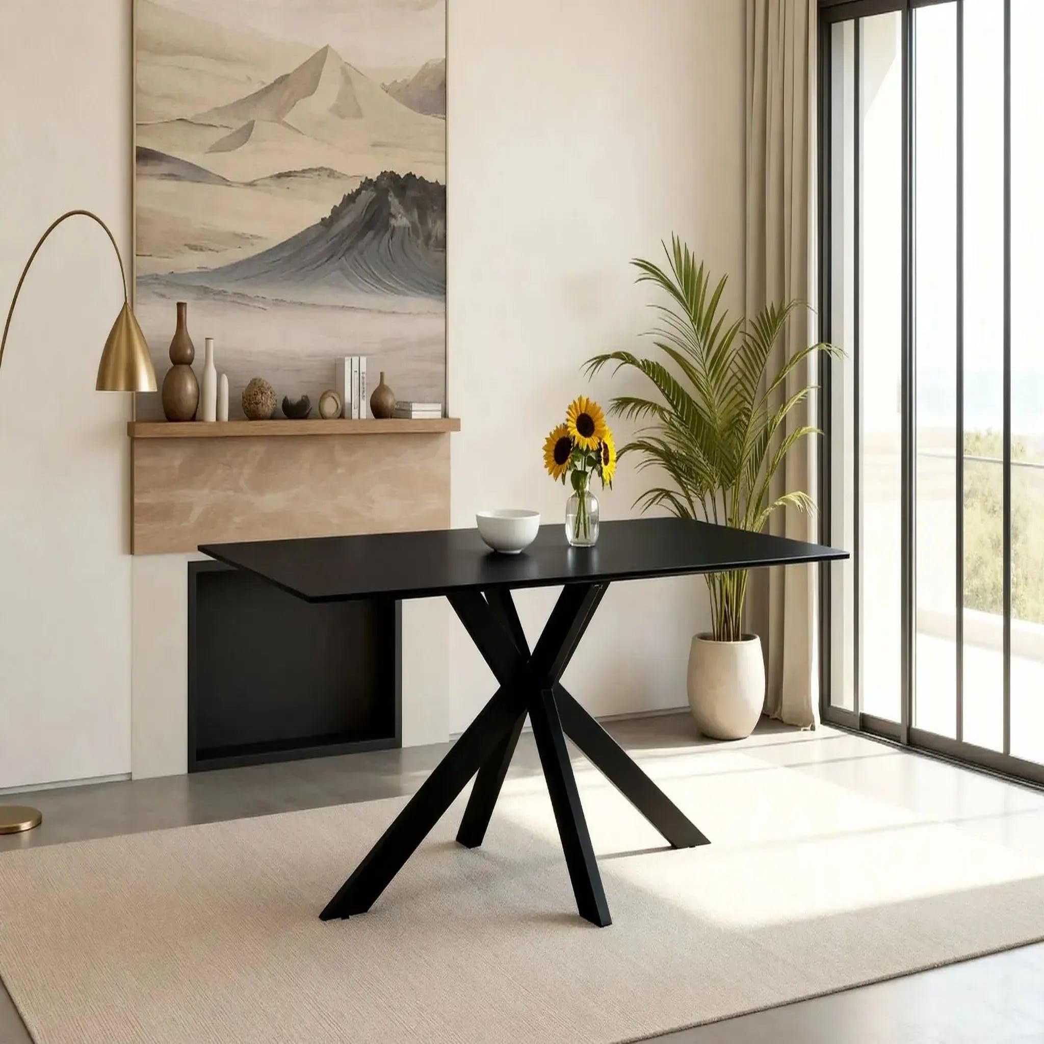 Voir la diapositive 4 : CASANOVA PARIS Rami - table à manger rectangulaire 180cmpieds en métal noir