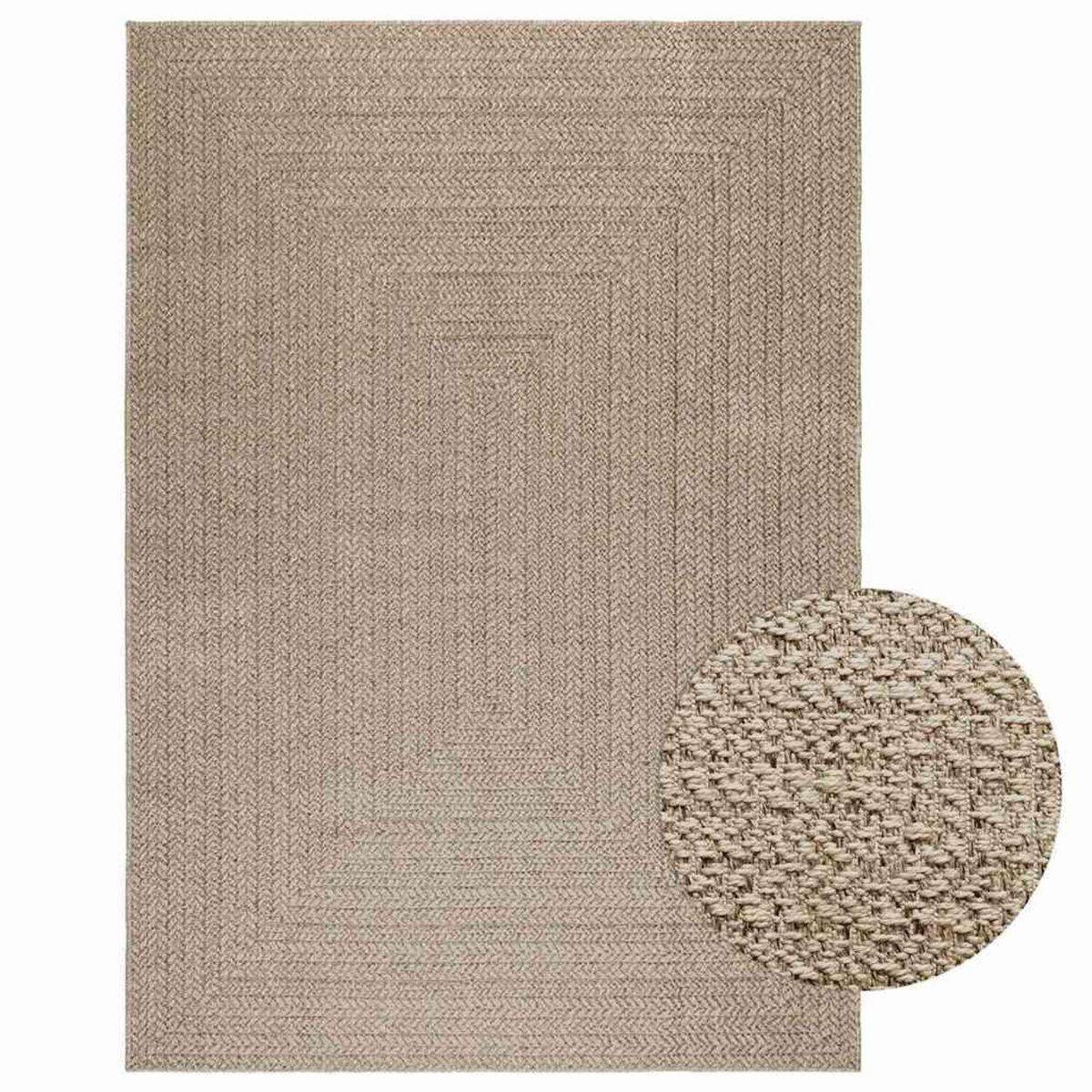VIDAXL Tapis ZIZUR beige 160x230 cm aspect de jute interieur exterieur