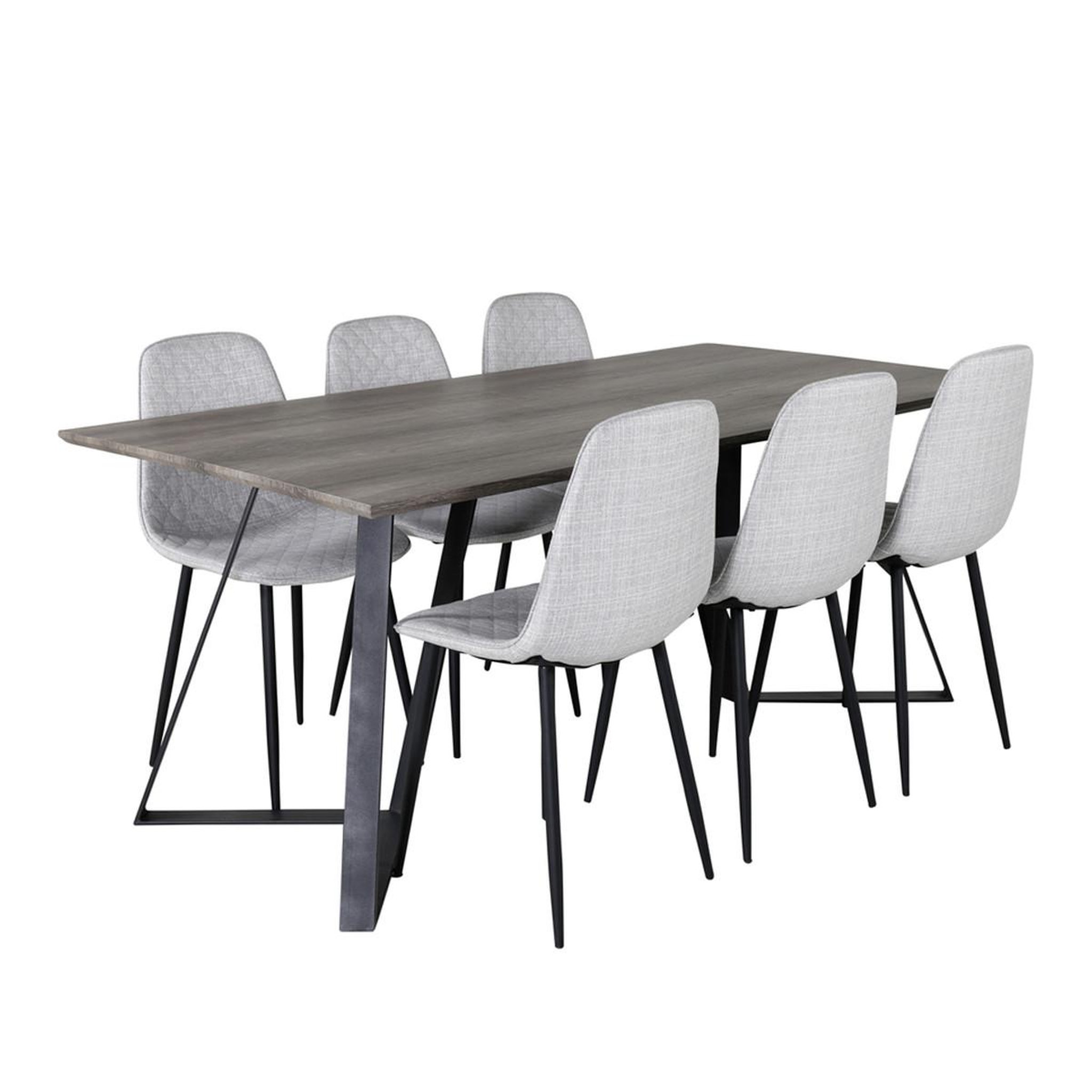 Paris Prix Ensemble table à manger & 6 chaises design  marina & polar  180cm naturel & gris clair
