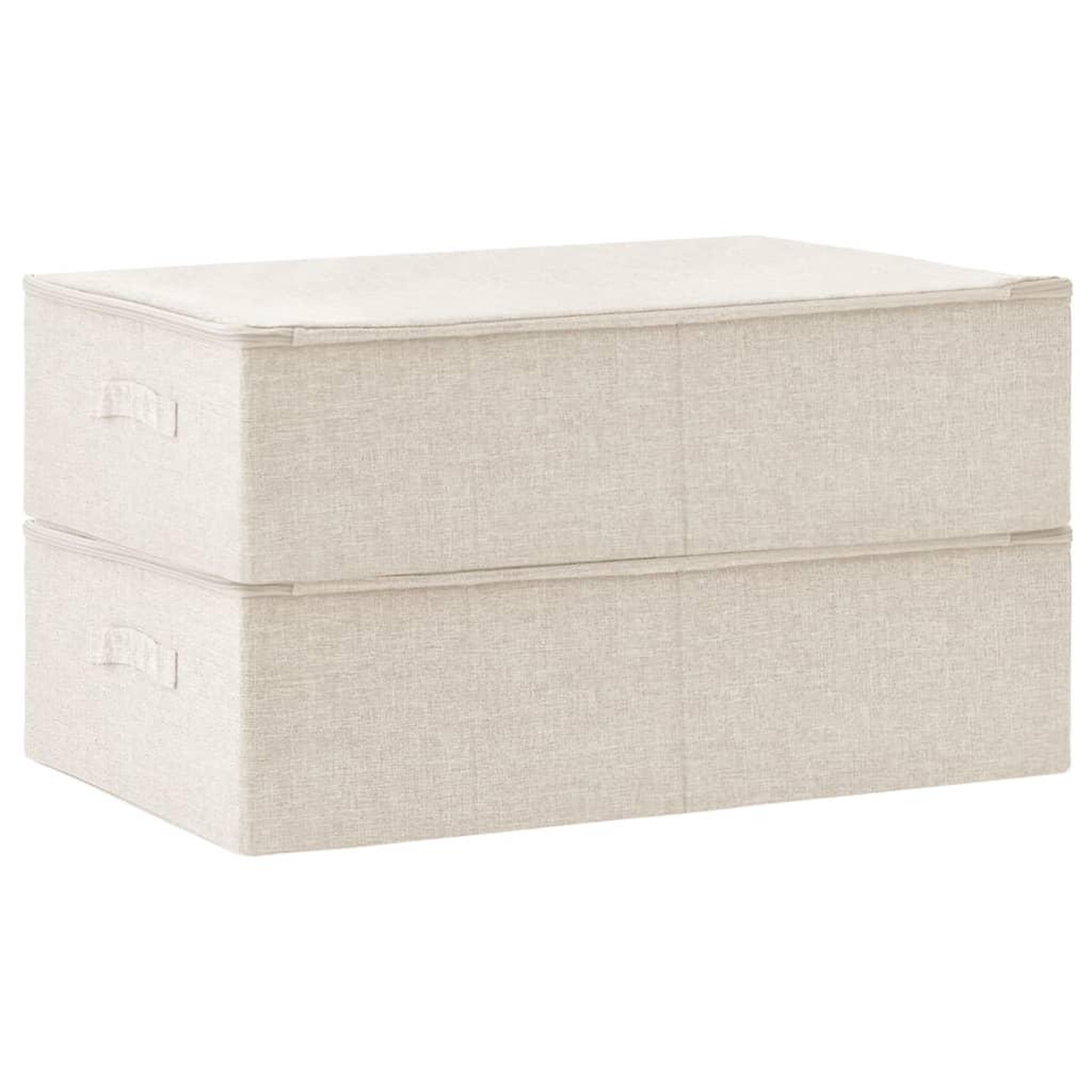Voir la diapositive 4 : VIDAXL Boîtes de rangement 2 pcs Tissu 70x40x18 cm Creme