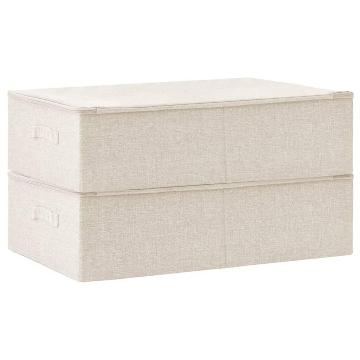 VIDAXL Boîtes de rangement 2 pcs Tissu 70x40x18 cm Creme