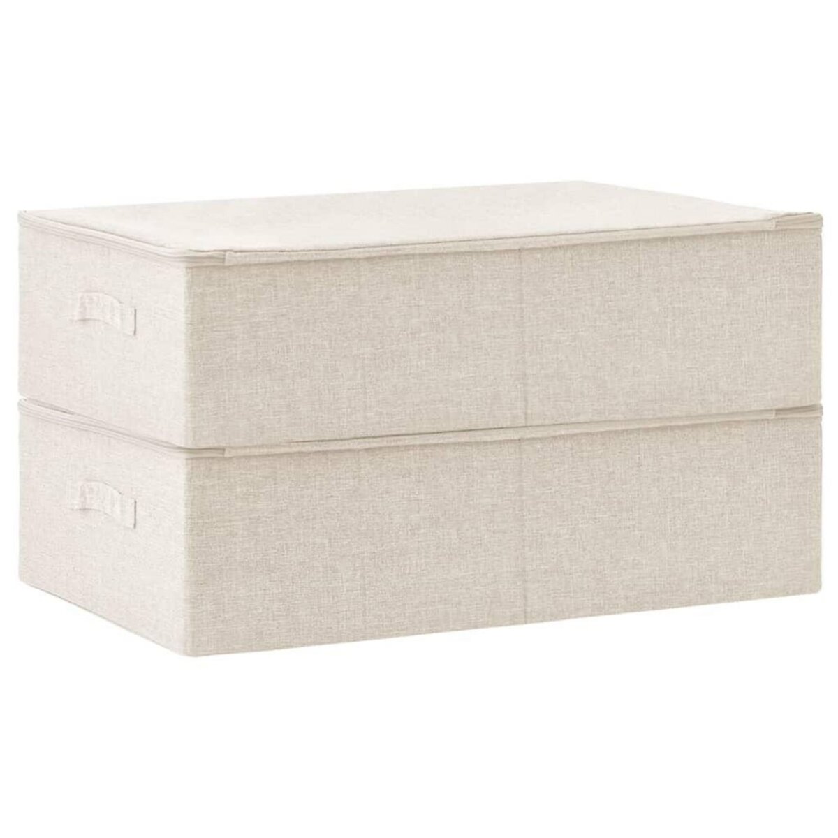 VIDAXL Boîtes de rangement 2 pcs Tissu 70x40x18 cm Creme