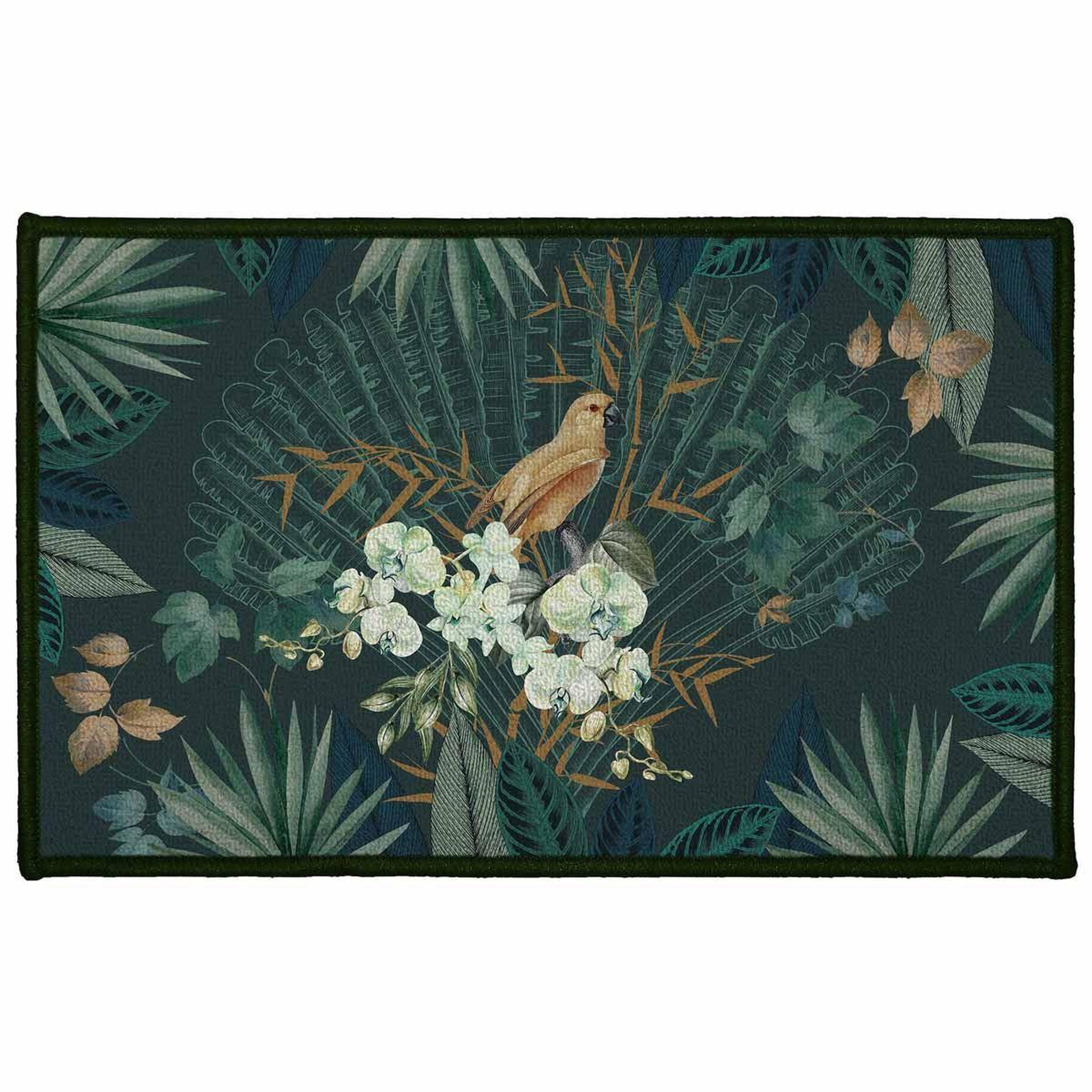 Douceur d'Intérieur Tapis déco imprimé  matinea  50x80cm vert