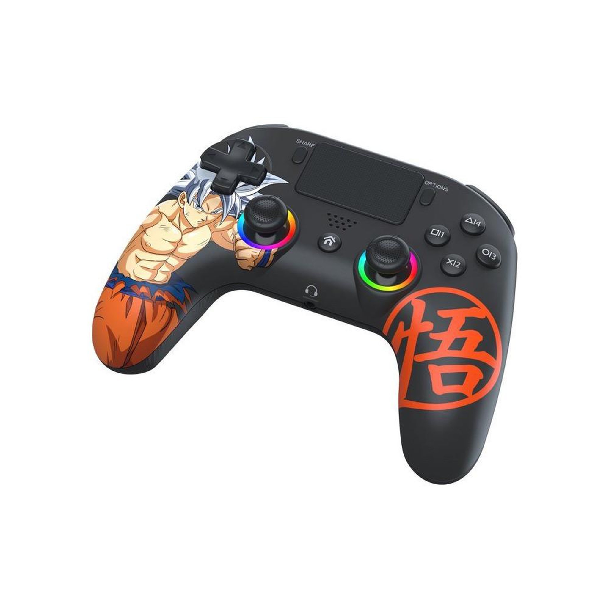 Voir la diapositive 3 : Subsonic Manette sans fil ps5 et pc led dragon ball goku ultra instinct noir, rgb, turbo, 2 palettes arrière m1/m2 et gyroscope 6 axes