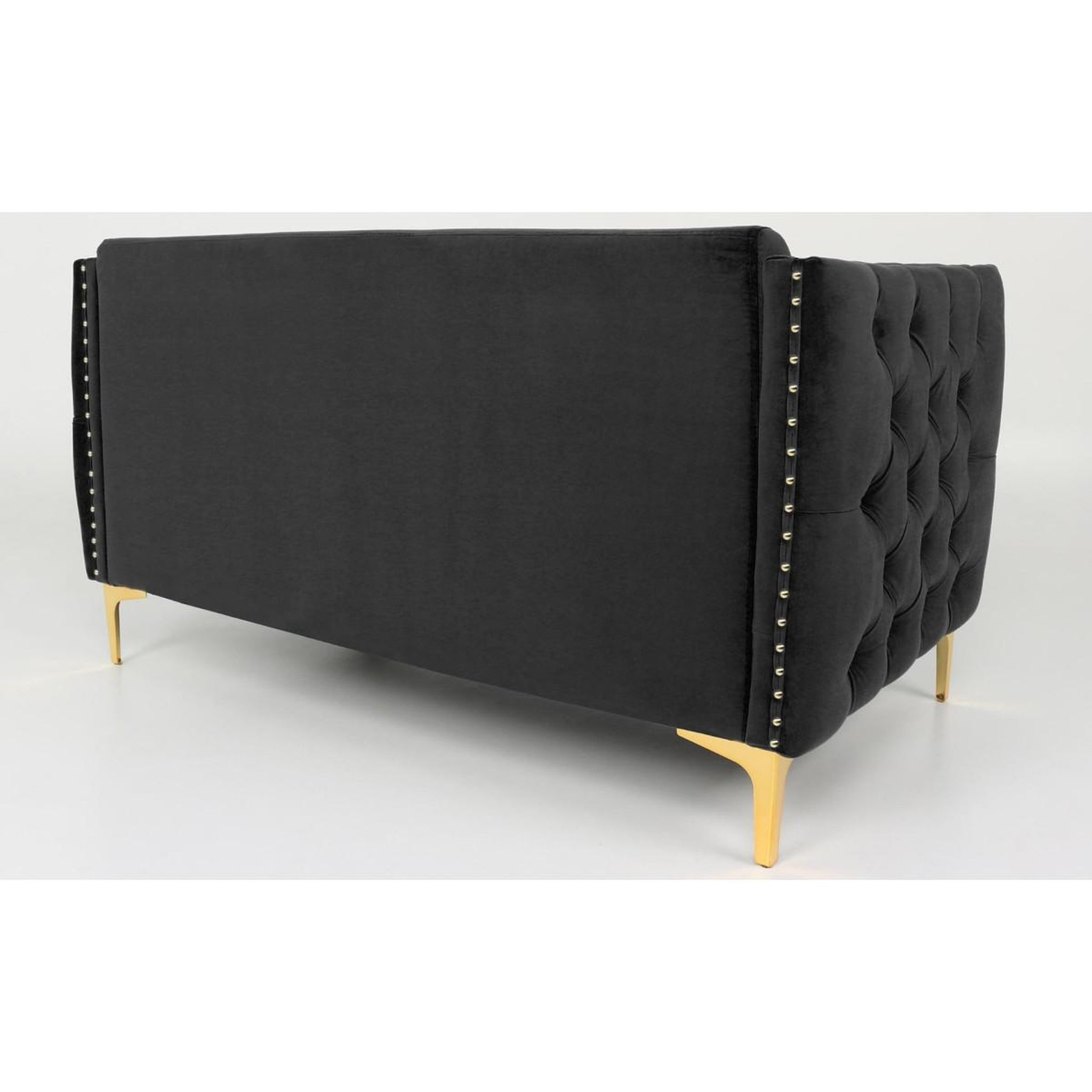 Voir la diapositive 4 : Paris Prix Canapé 2 places en velours  suez  145cm noir