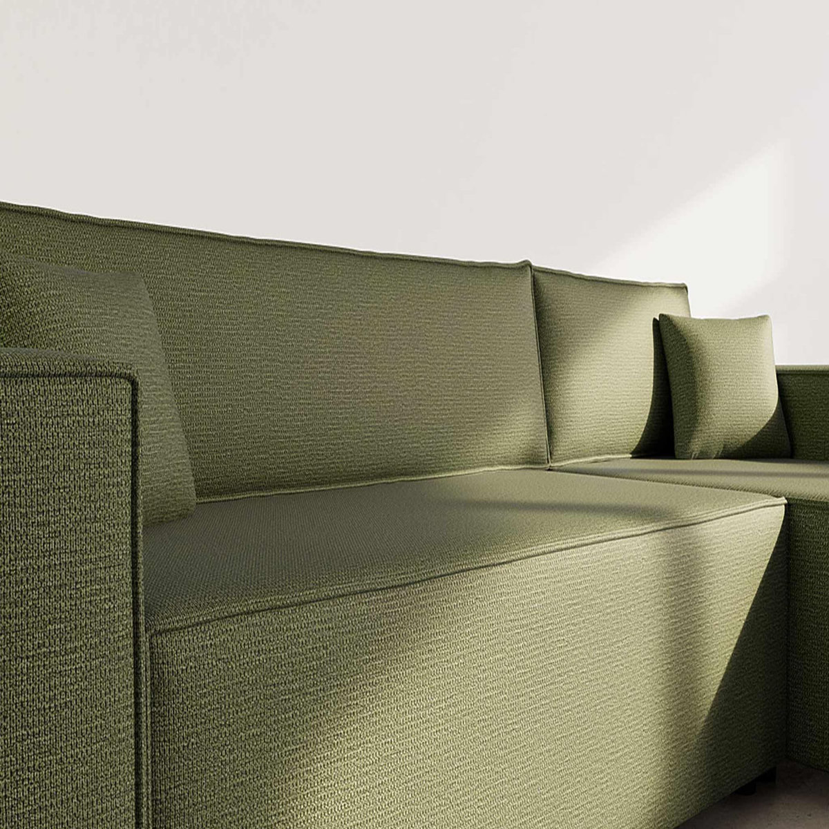 BEST MOBILIER Jonas - canapé d'angle réversible 4 places convertible avec coffre en tissu texturé