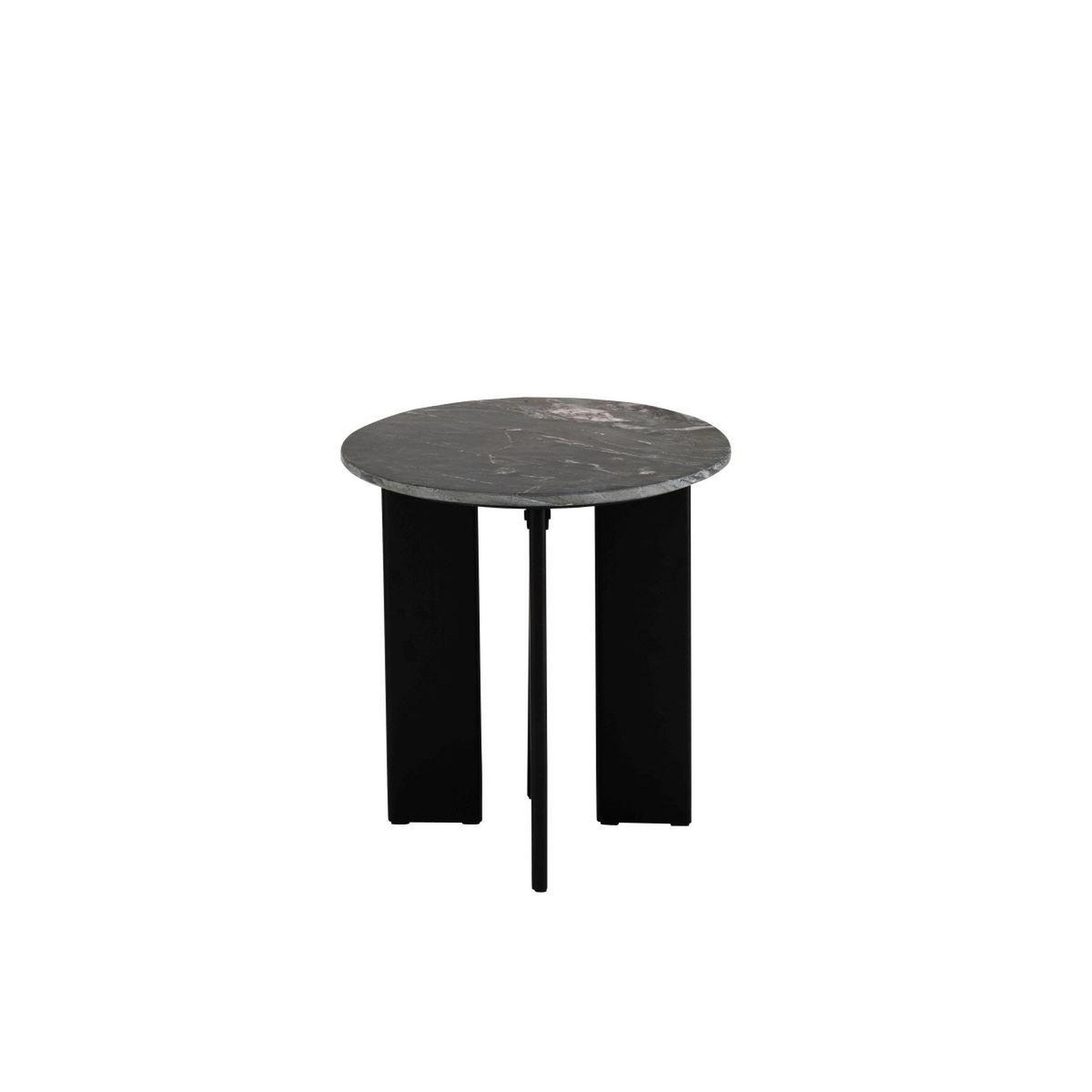 Voir la diapositive 2 : J-LINE Table d'appoint en marbre  mathilde  50cm noir