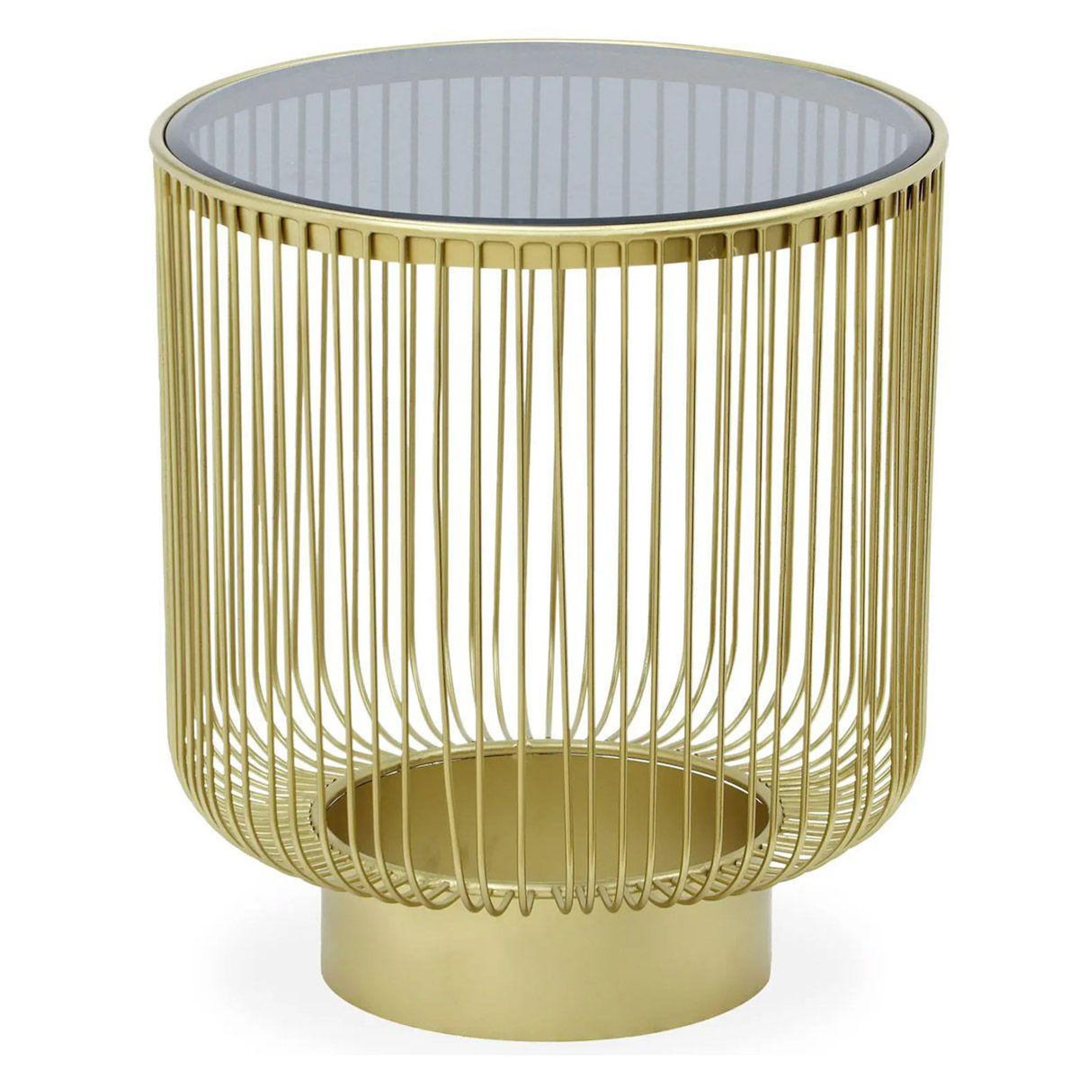 Paris Prix Table d'Appoint Design en Verre  Lilia  46cm Or