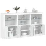 VIDAXL Buffet avec lumieres LED blanc 181,5x37x100 cm