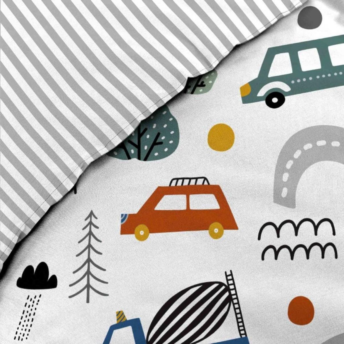 Douceur d'Intérieur Housse de couette 140x200 + 1 taie BOLIDE 100% coton