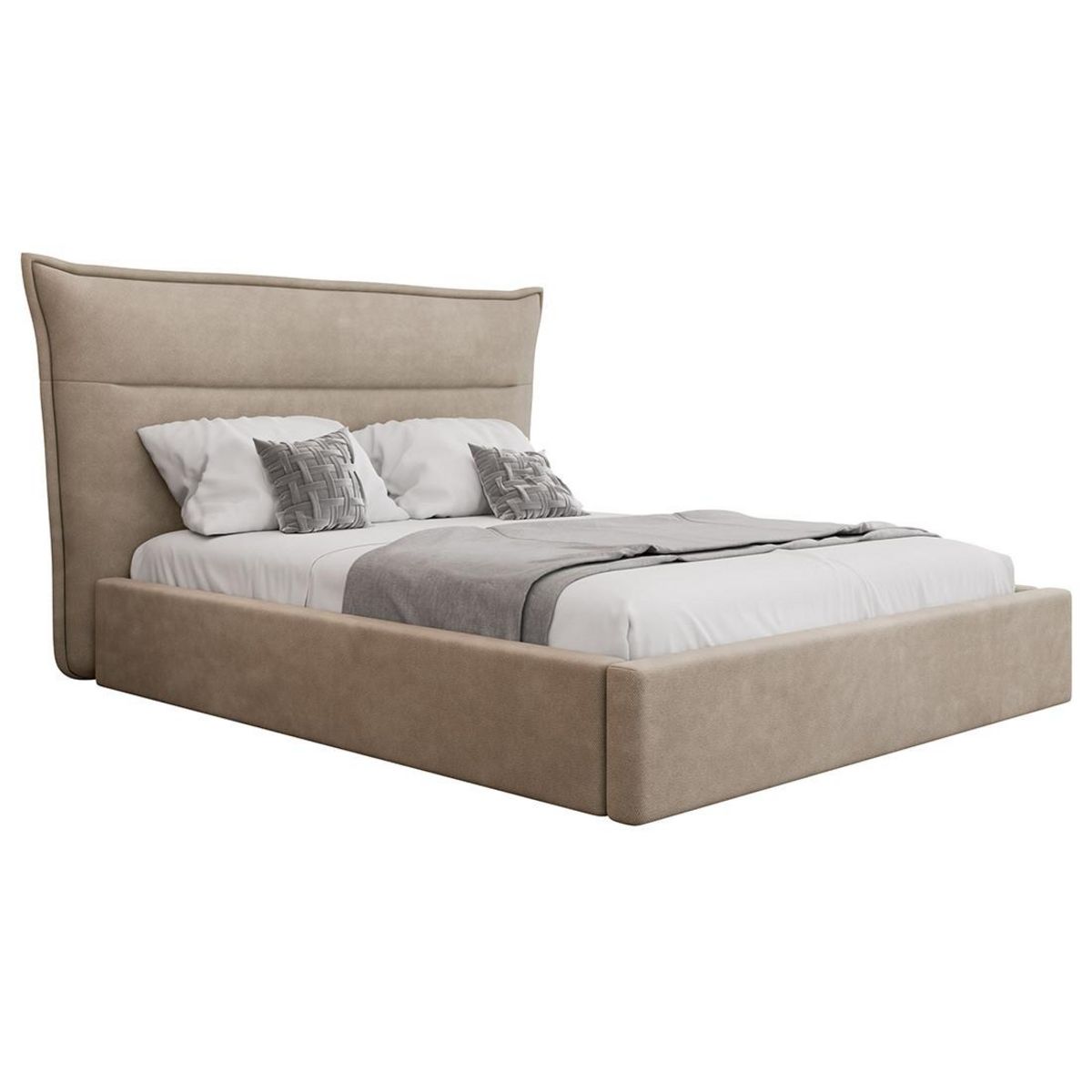 BEST MOBILIER Emy - lit coffre - 180x200 cm - en velours - sommier inclus