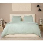 Les Ateliers du Linge Parure De Couette 3 Pcs 260x240 100% Gaze De Coton Lavé Vert Givrée