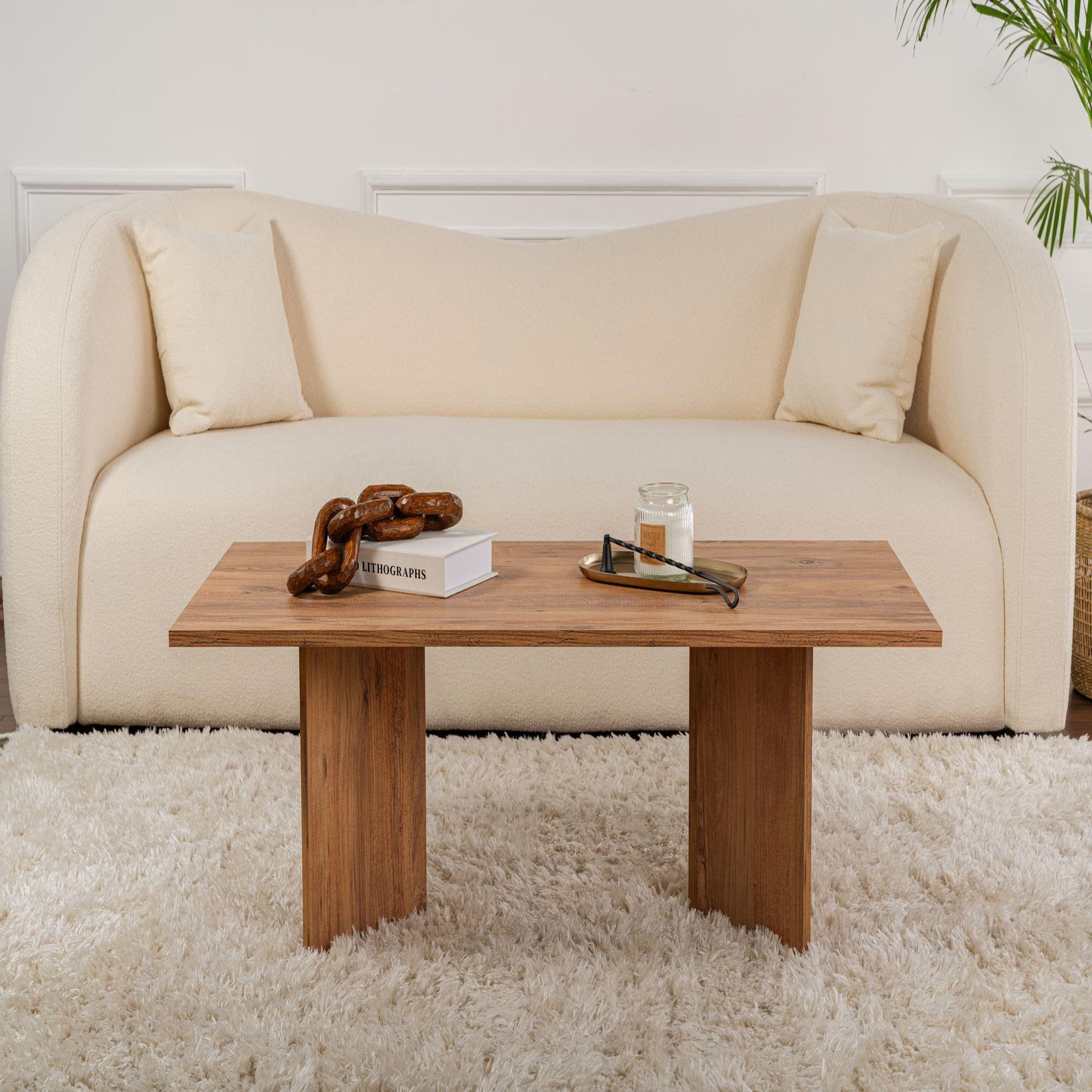 Voir la diapositive 3 : Habitat et Jardin Table basse en bois  sabin  - 60 x 119 x 40 cm - pin atlantique