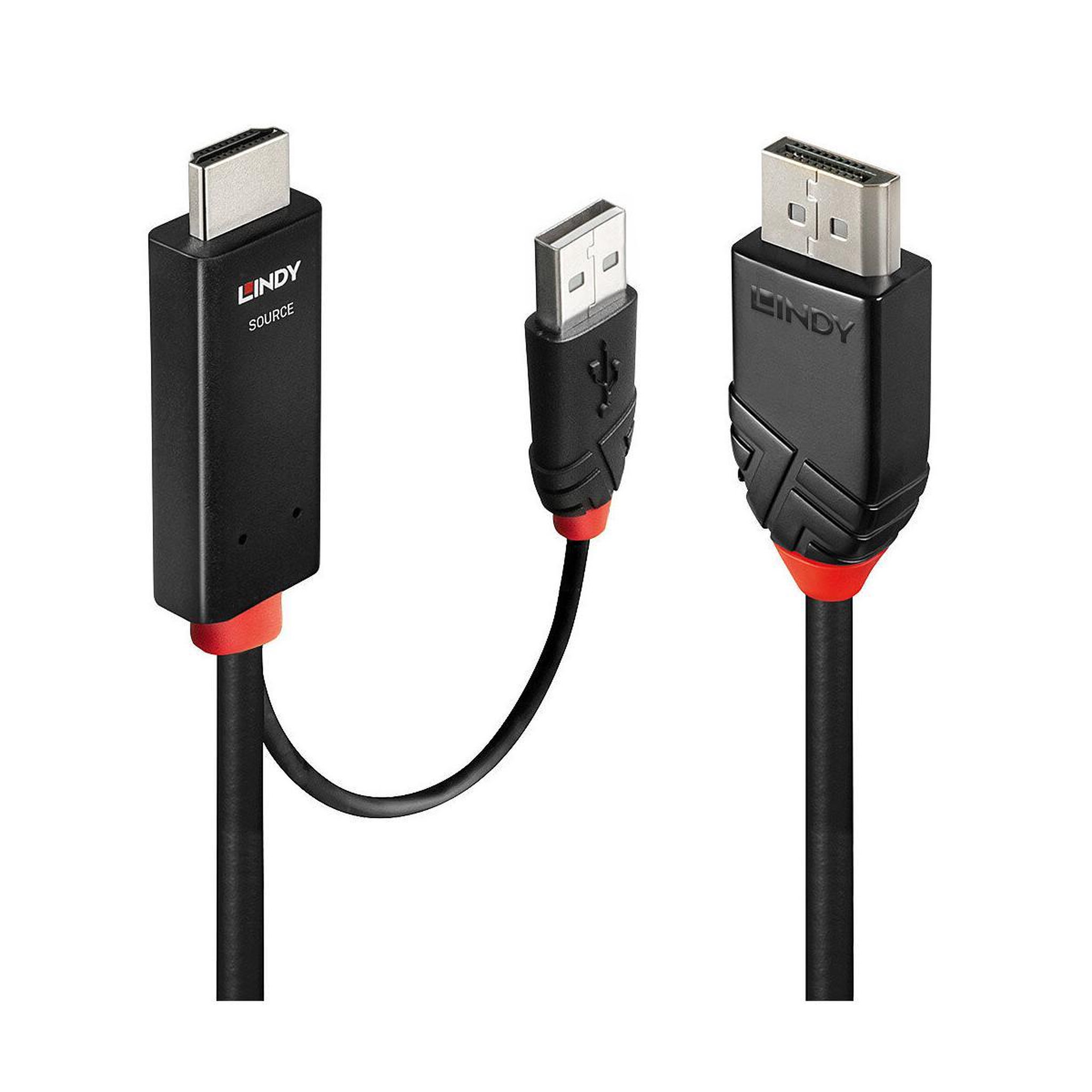 Voir la diapositive 2 : LINDY Câble adaptateur Lindy USB HDMI mâle vers DisplayPort mâle 2,0m actif 4K 60 Hz
