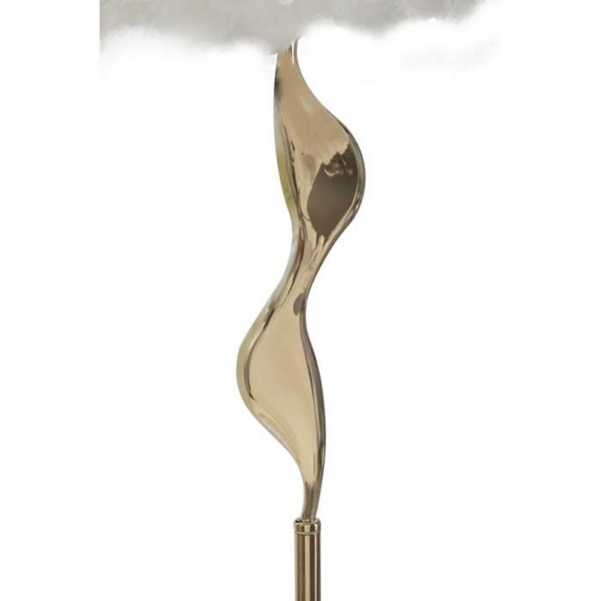 Paris Prix Lampadaire Imitation Plume  Slim  165cm Or & Blanc