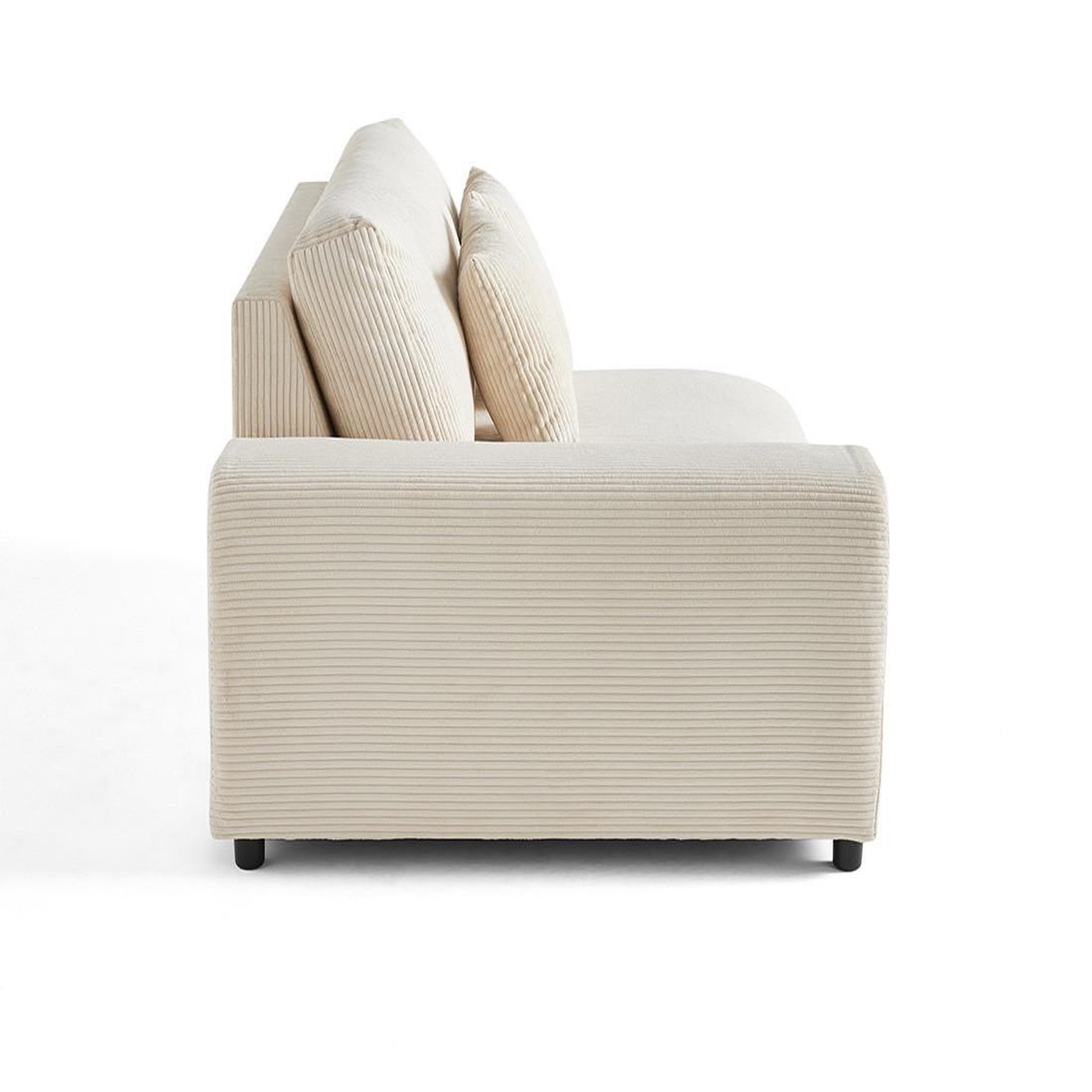 Voir la diapositive 3 : BEST MOBILIER Garance - module d'assise 2 places avec accoudoir gauche - en velours côtelé