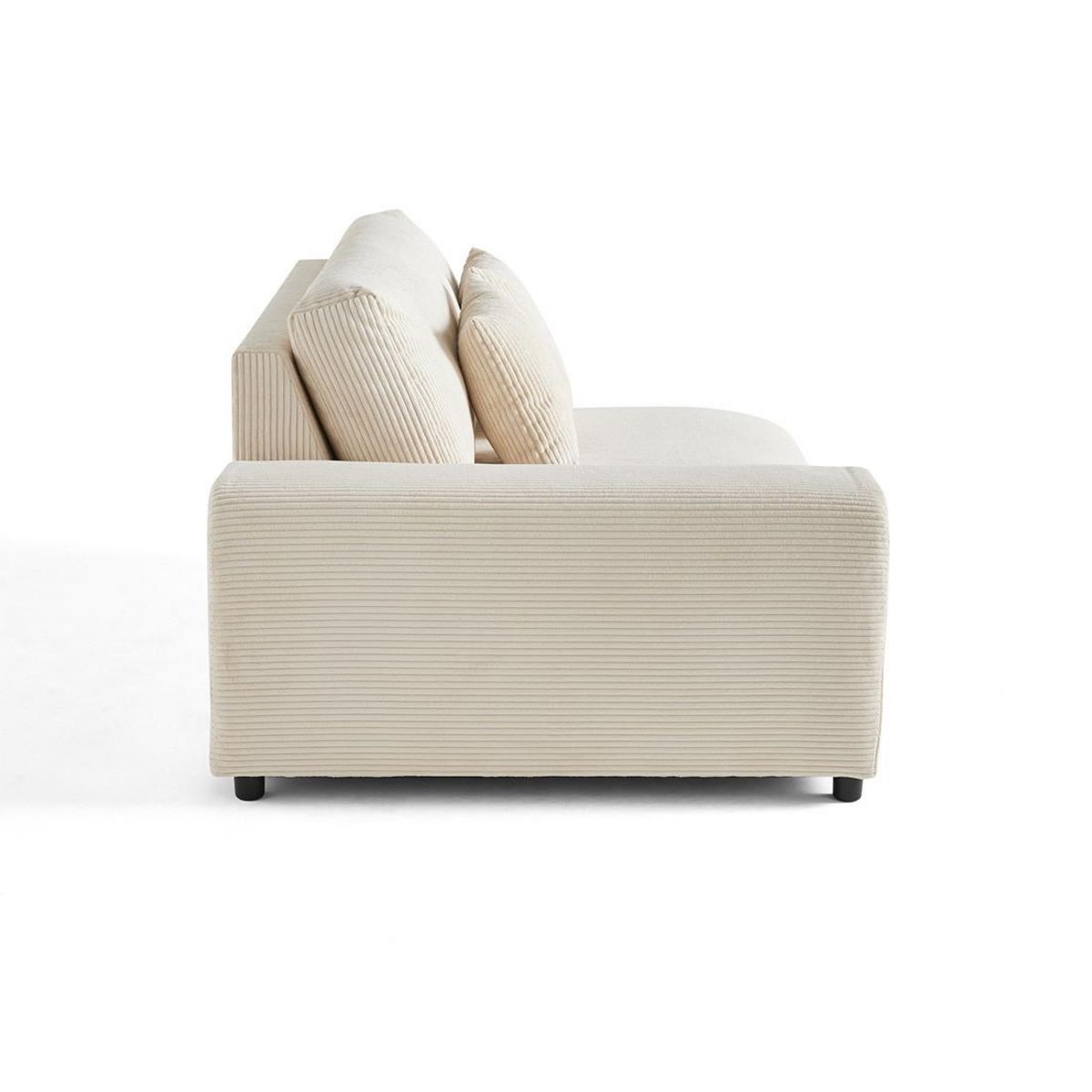 LISA DESIGN Garance - module d'assise 2 places avec accoudoir gauche - en velours côtelé