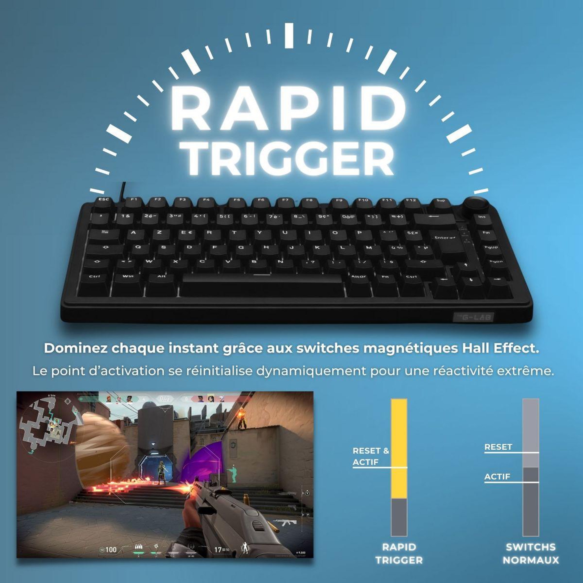 Voir la diapositive 4 : THE G-LAB Clavier gamer keyz elite 300 he b magnetique