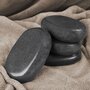 Voir la diapositive 4 : VIVEZEN Lot de 4 pierres chaudes pour massage en basalte naturel poli - Ovale - L