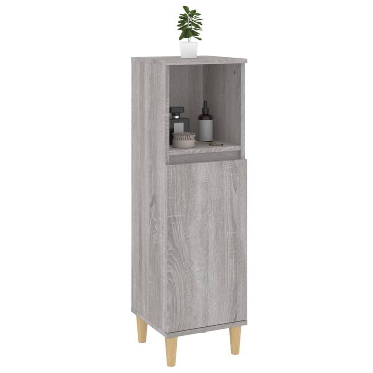 VIDAXL Armoire salle de bain sonoma gris 30x30x100 cm