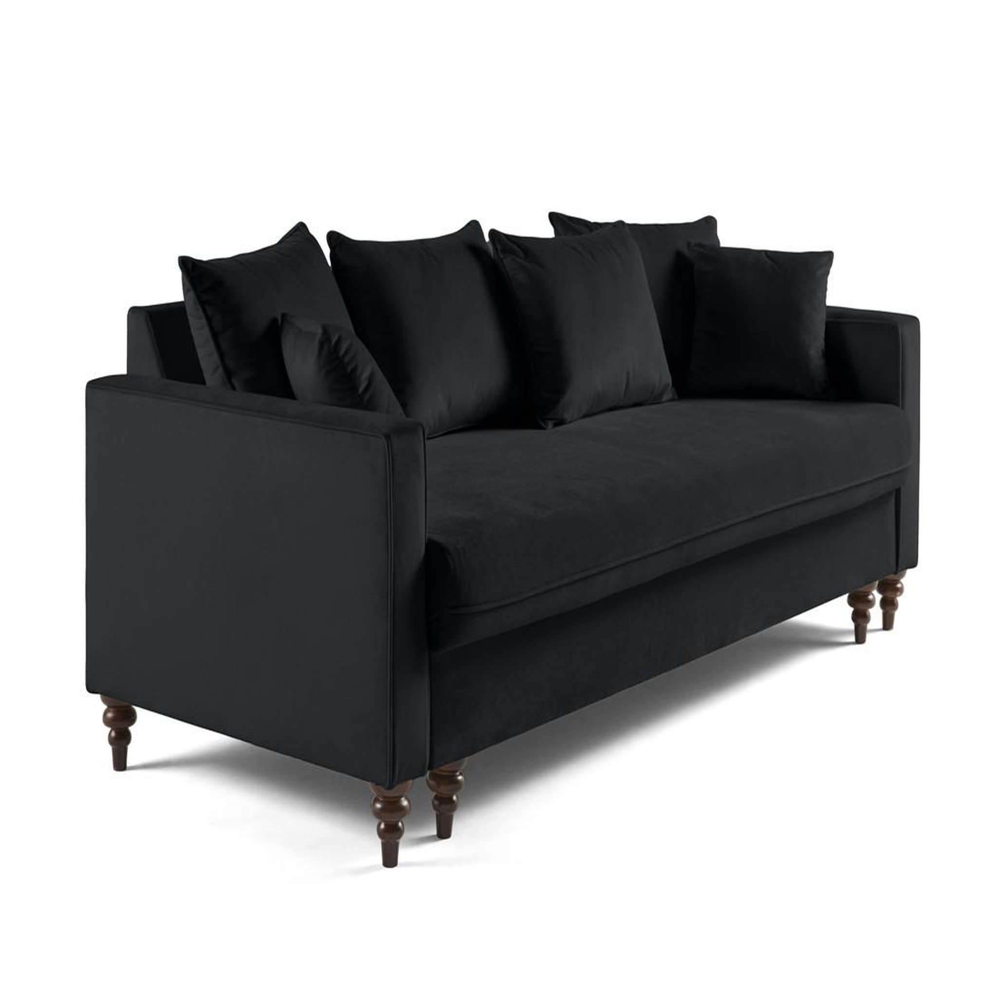 Voir la diapositive 3 : BEST MOBILIER Flamingo - canapé droit 3 places convertible en velours