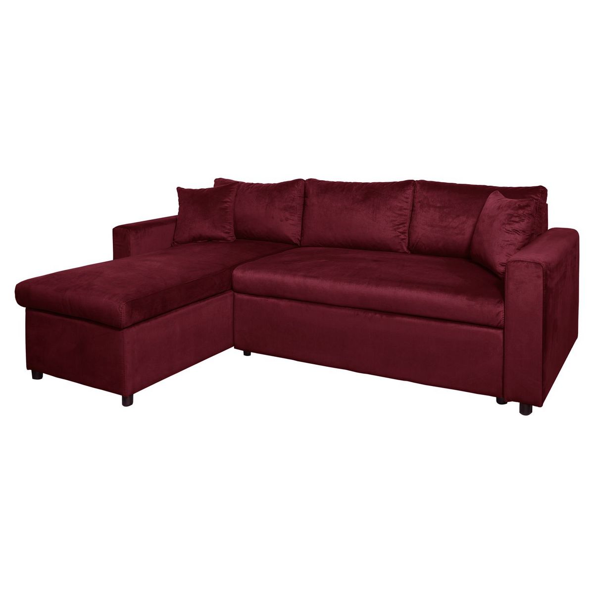 Canapé d'angle réversible convertible avec coffre en tissu ou velours GERALDINE 