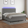 Voir la diapositive 1 : VIDAXL Sommier a lattes de lit et matelas et LED Gris fonce 180x200 cm