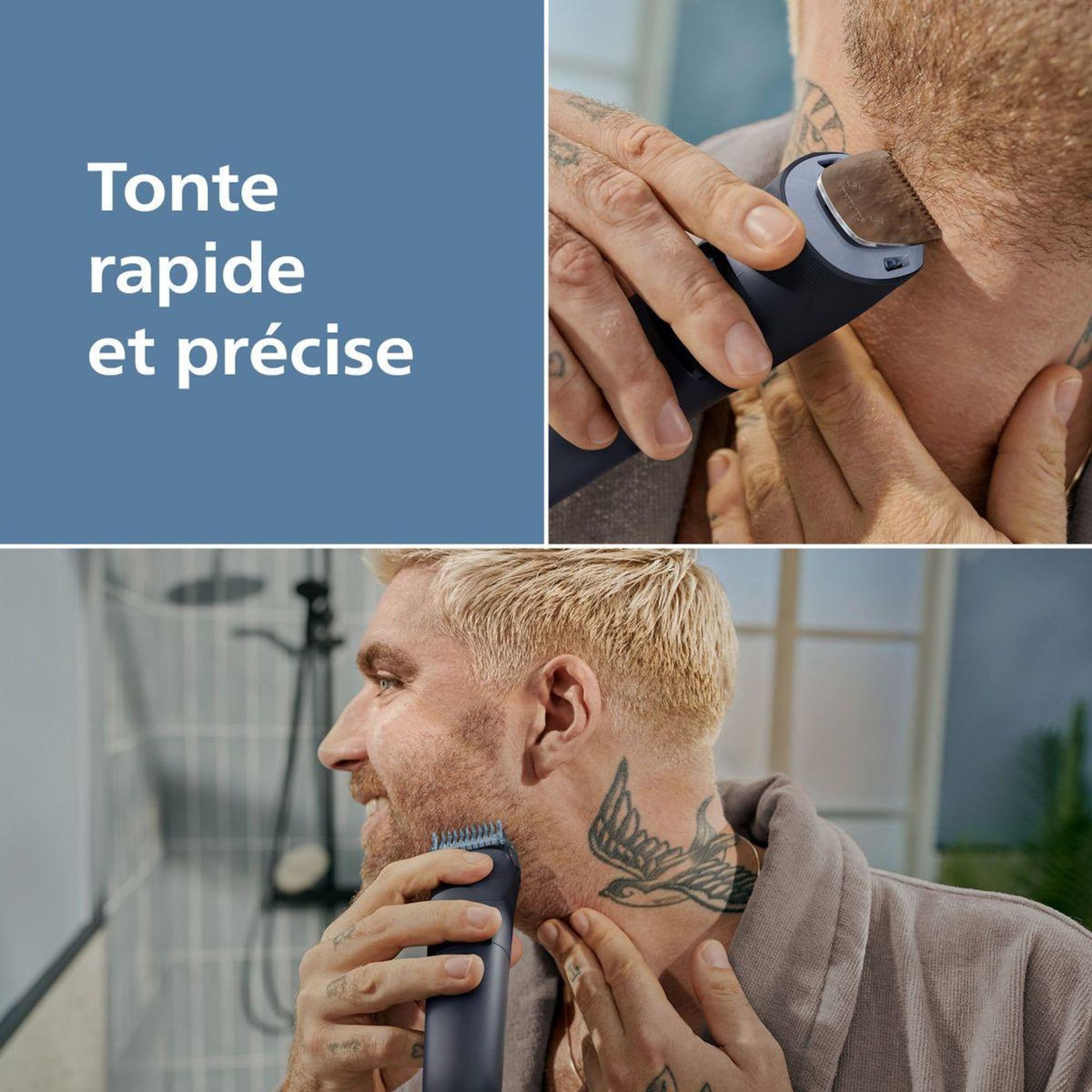 Philips Tondeuse barbe BT3665/15 Series 3000, 40 hauteurs de coupe, précision 0,5 mm, autonomie 80 mn