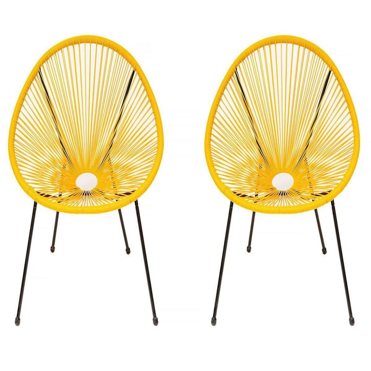 Habitat et Jardin Lot de 2 fauteuils de jardin  Ania  - Jaune