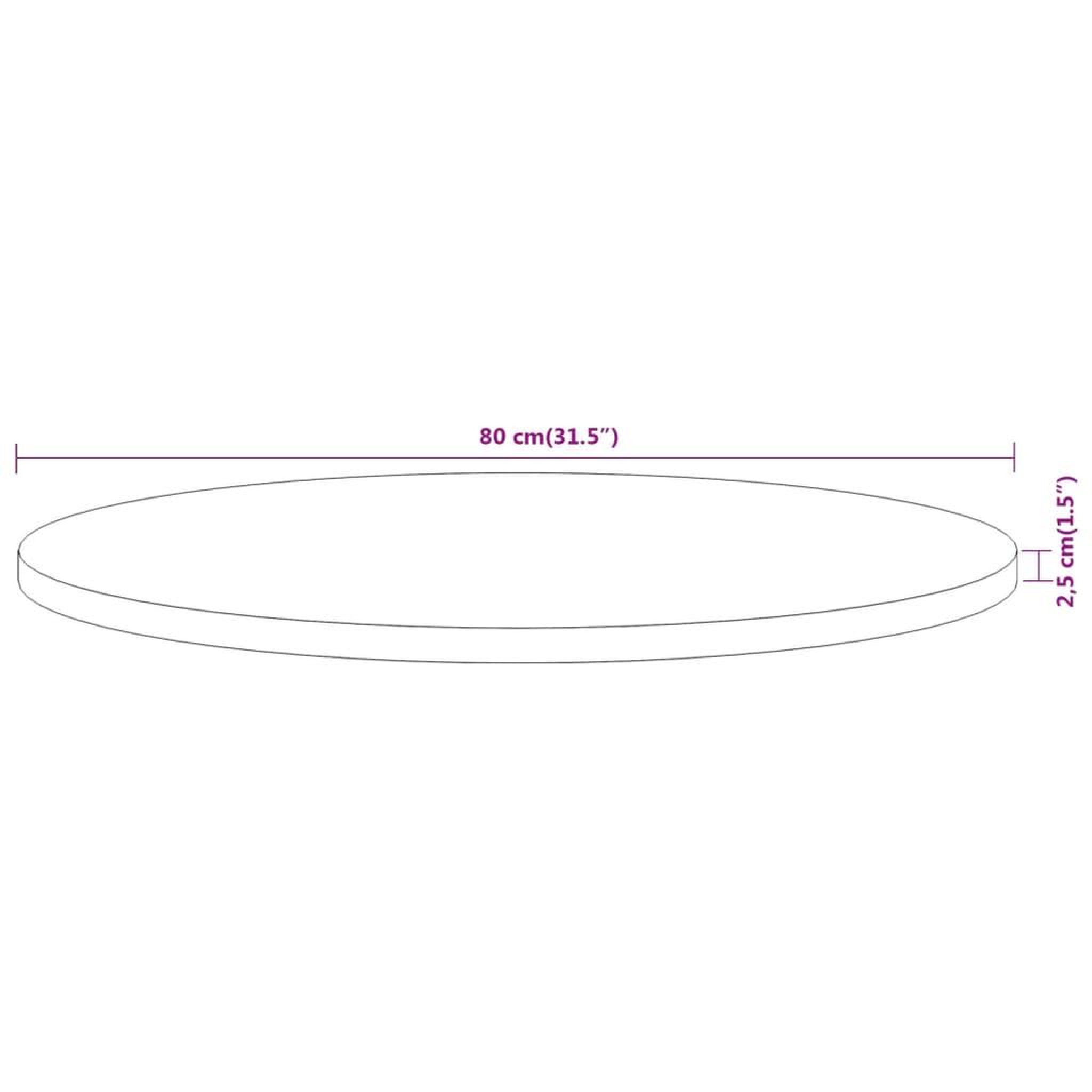 Voir la diapositive 6 : VIDAXL Dessus de table Ø80x2,5 cm rond bois massif d'acacia