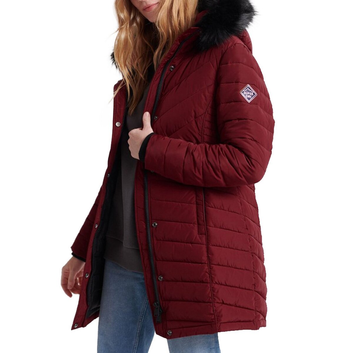 Parka rouge 2025 bordeaux femme