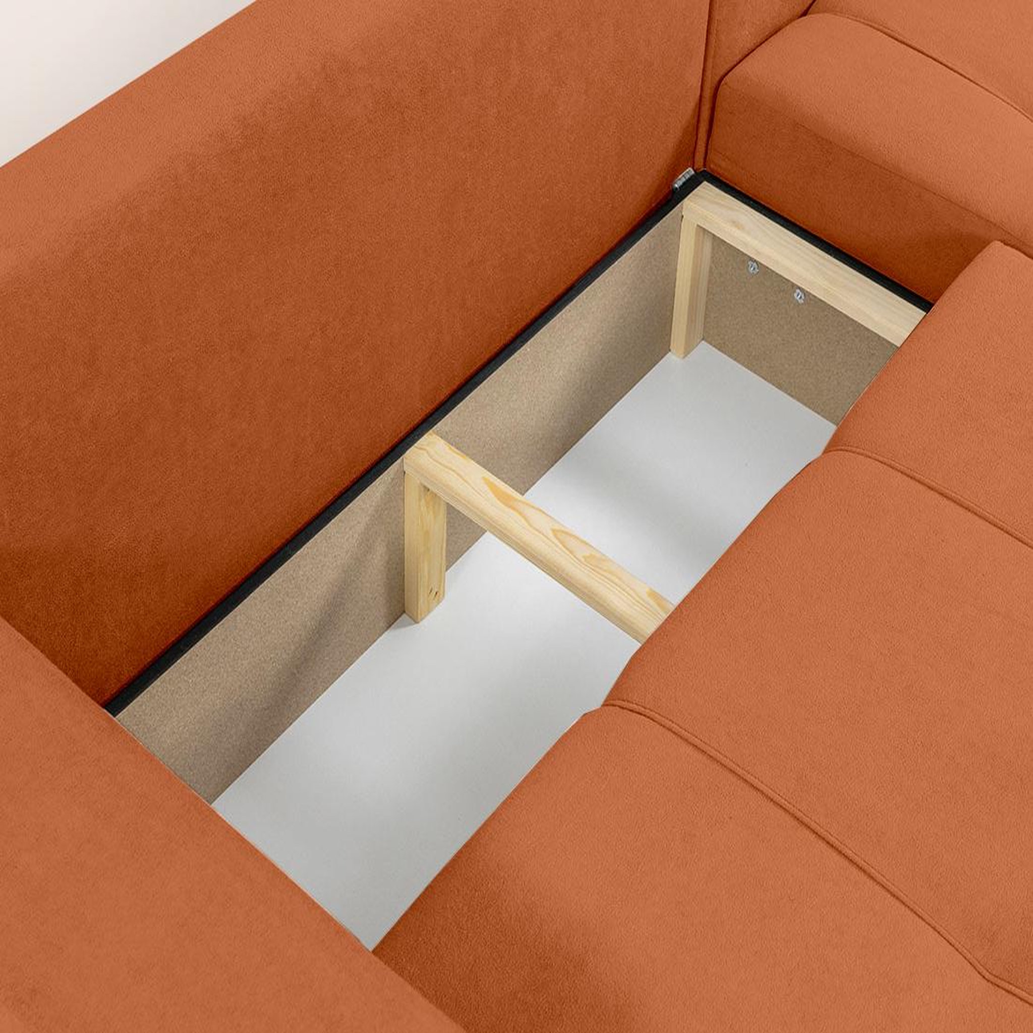 Voir la diapositive 5 : BEST MOBILIER Nicole - canapé d'angle réversible 4 places convertible avec coffre en tissu
