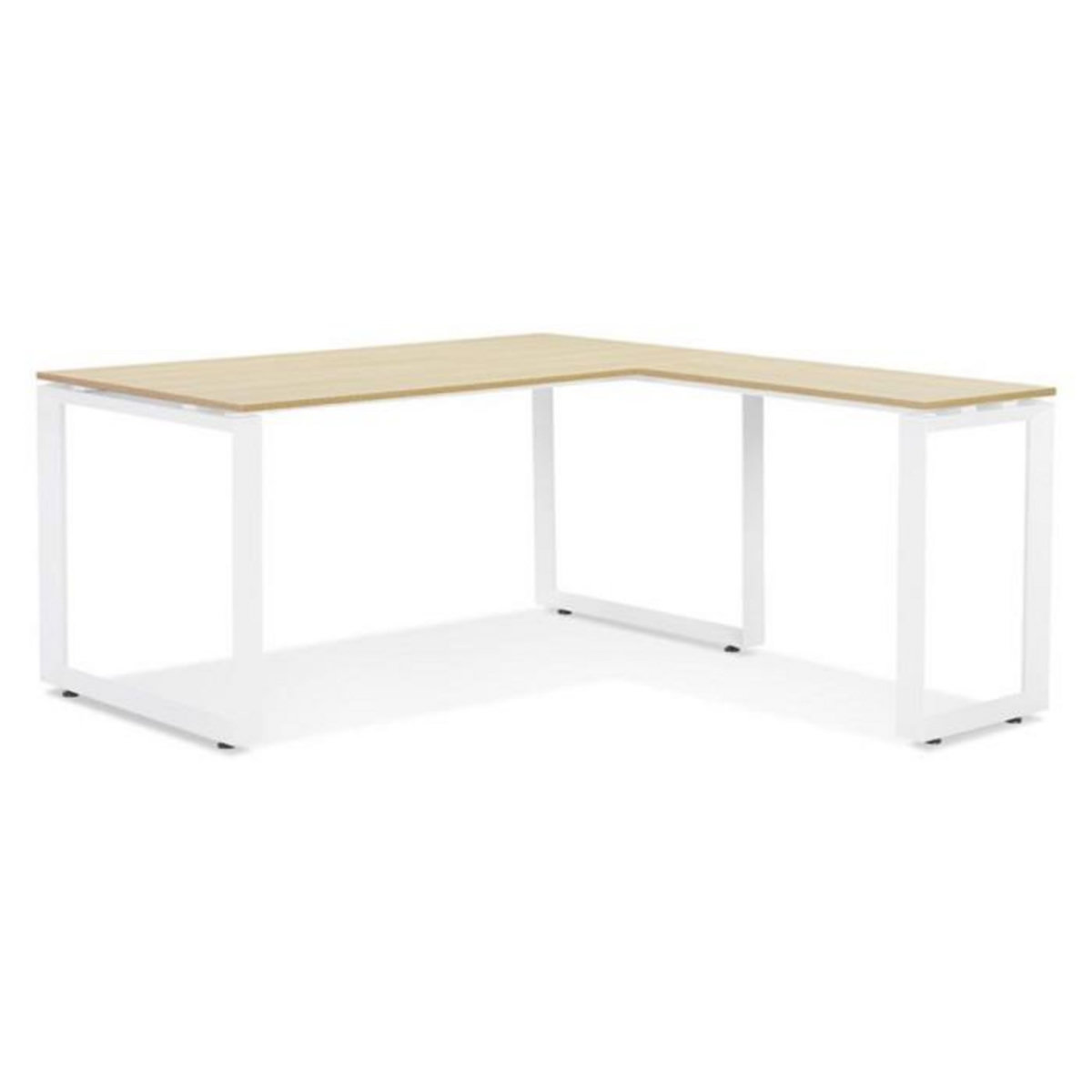 Paris Prix Bureau d'Angle Design  Abigano  170cm Naturel & Blanc
