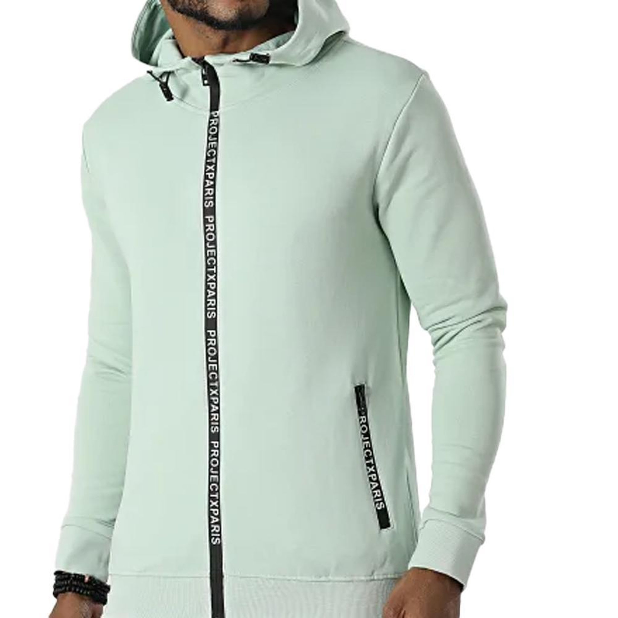 Voir la diapositive 2 : Project X Veste zippé à capuche vert homme project x paris basic zip