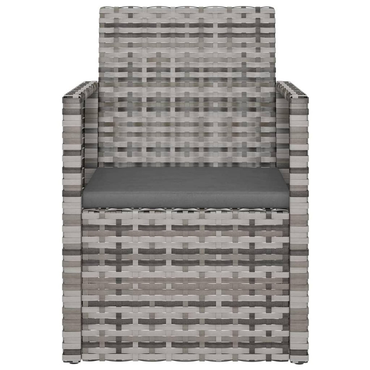 VIDAXL Fauteuil de jardin avec coussin Gris Resine tressee