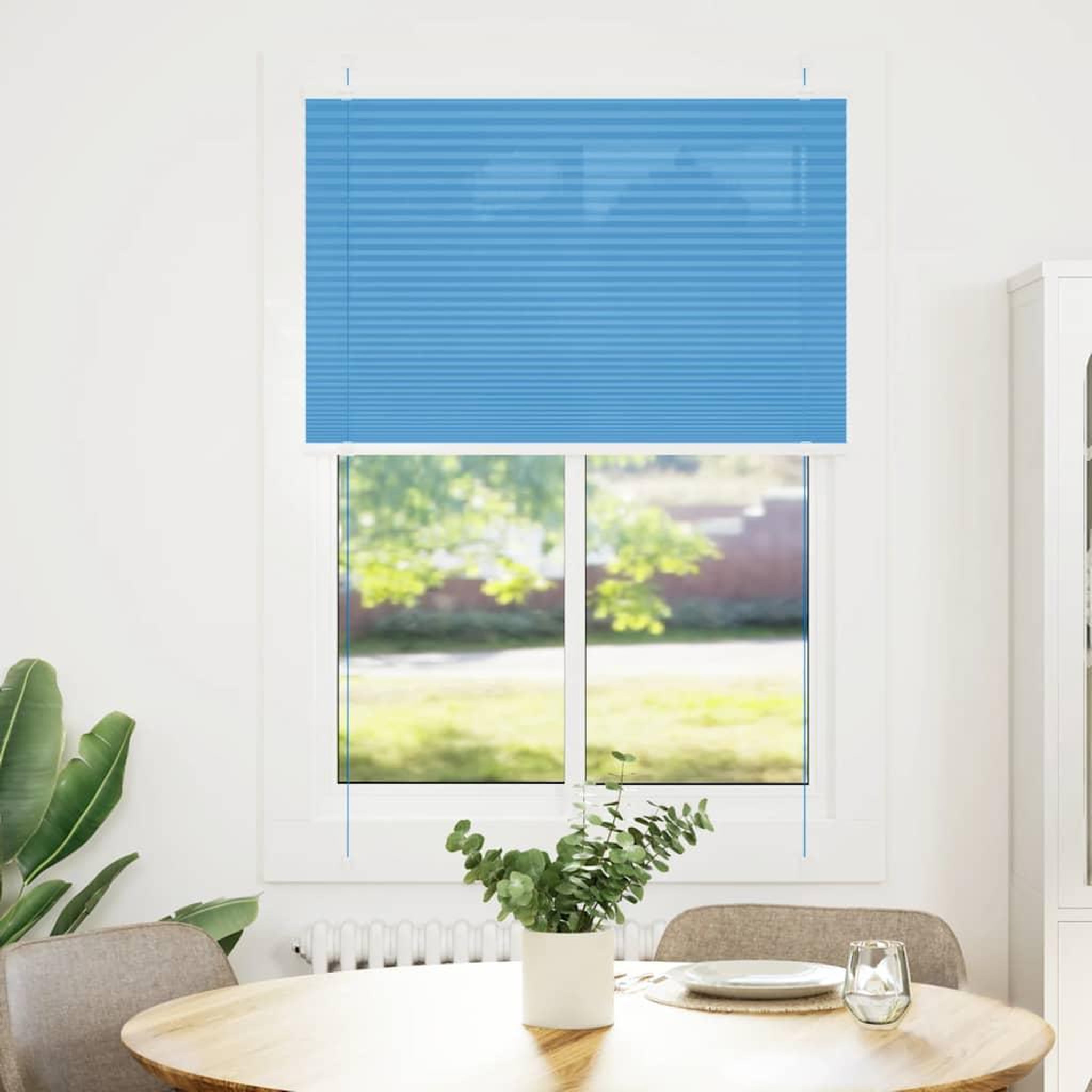 Voir la diapositive 2 : VIDAXL Store plisse bleu 85x100 cm largeur du tissu 84,4 cm polyester