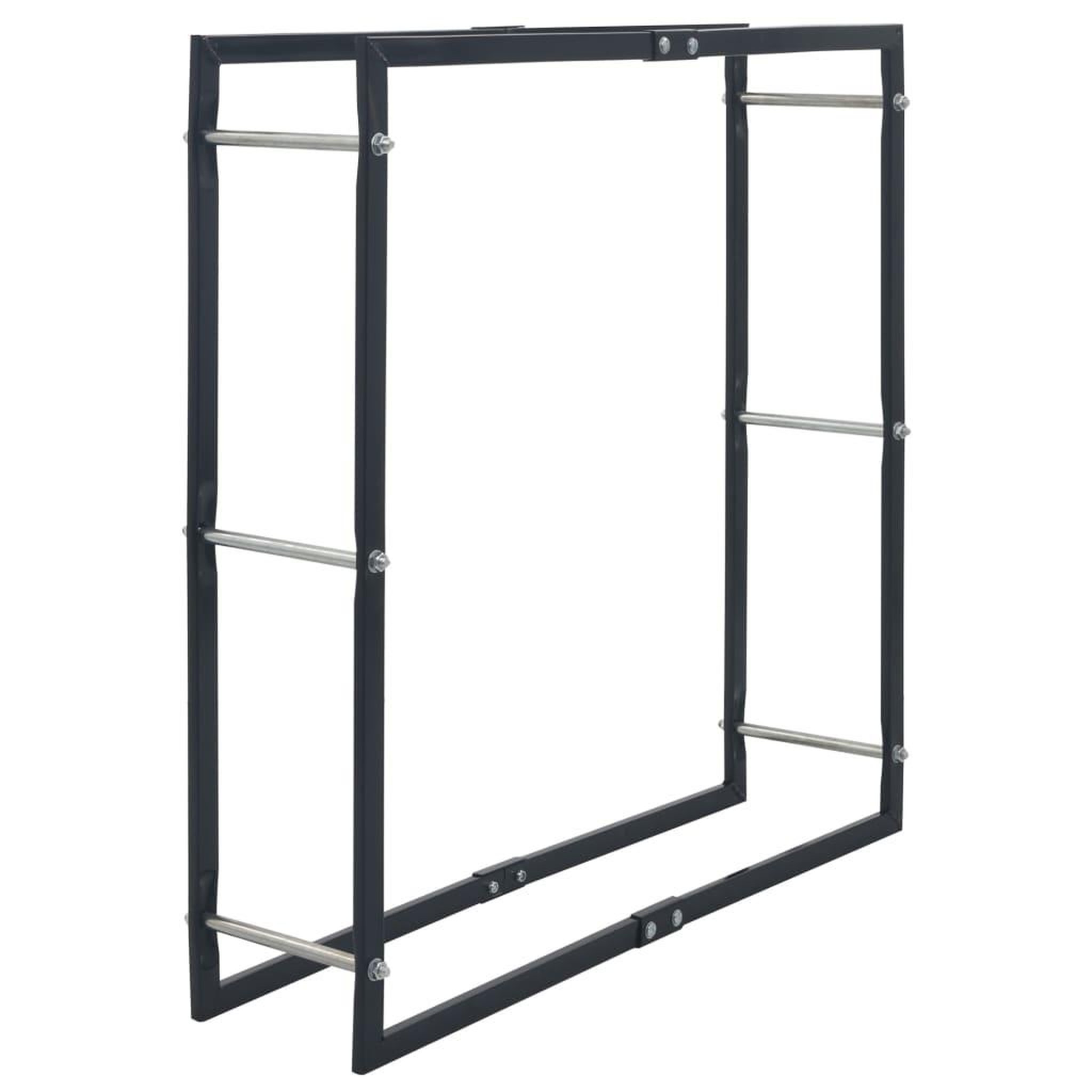 Voir la diapositive 2 : VIDAXL Portant de bois de chauffage Noir 100x25x100 cm Acier