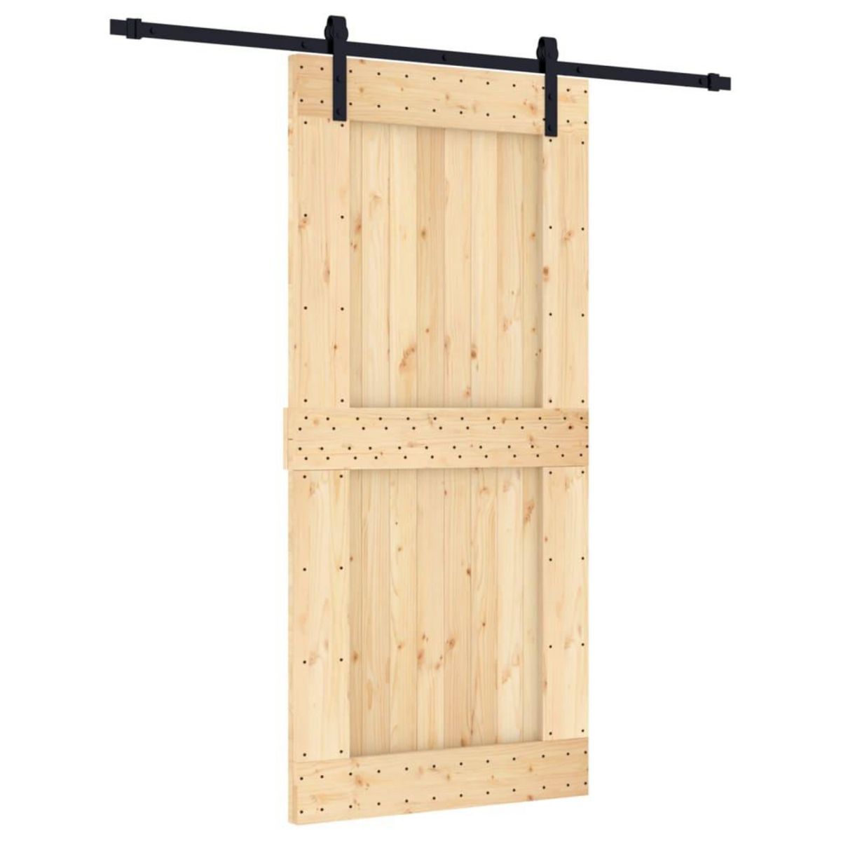 VIDAXL Porte coulissante et kit de quincaillerie 95x210 cm pin massif