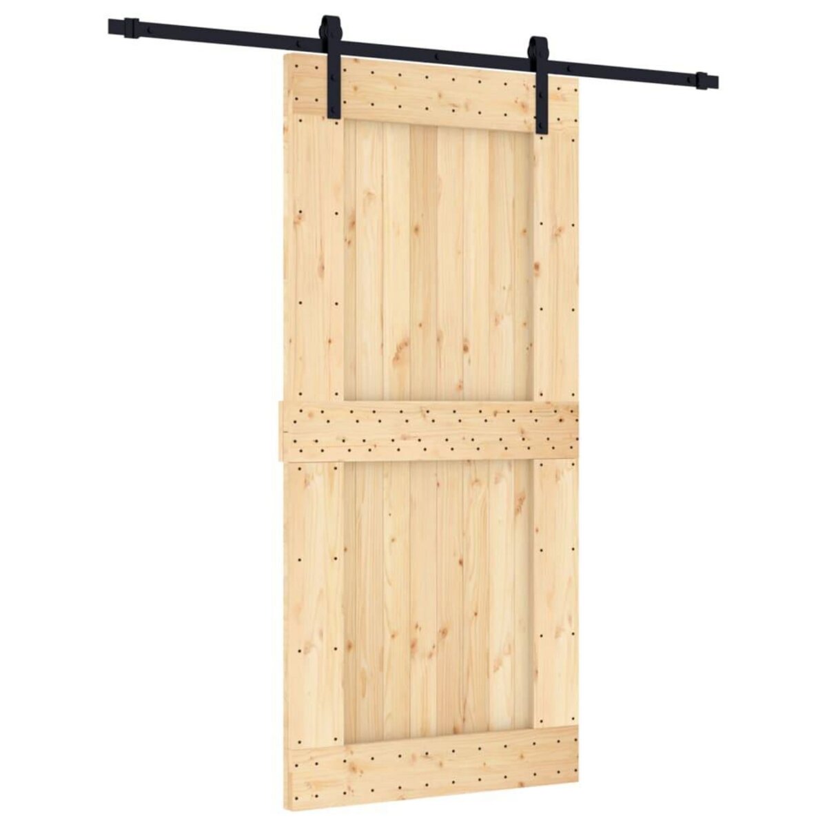 VIDAXL Porte coulissante et kit de quincaillerie 95x210 cm pin massif