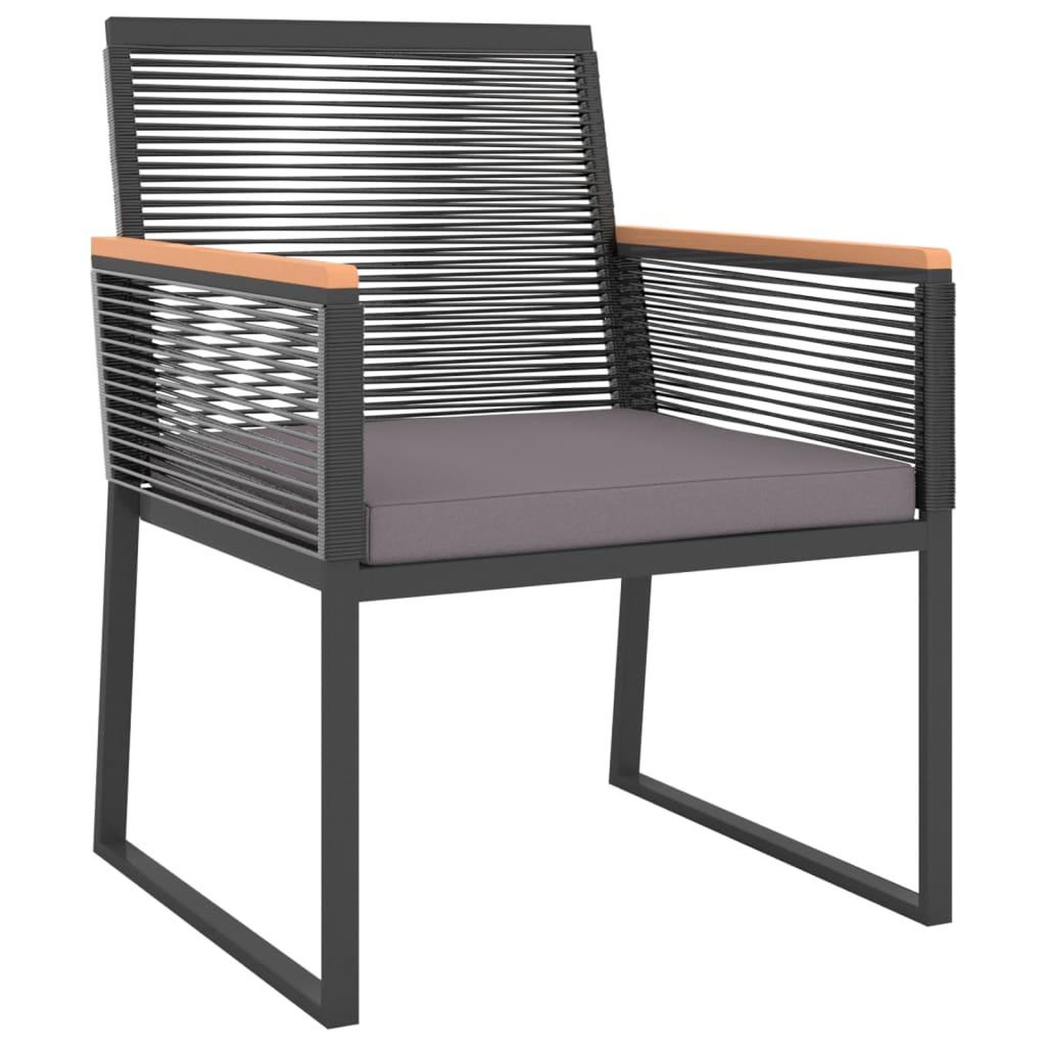 Voir la diapositive 5 : VIDAXL Salon de jardin 4 pcs avec coussins Noir Acier