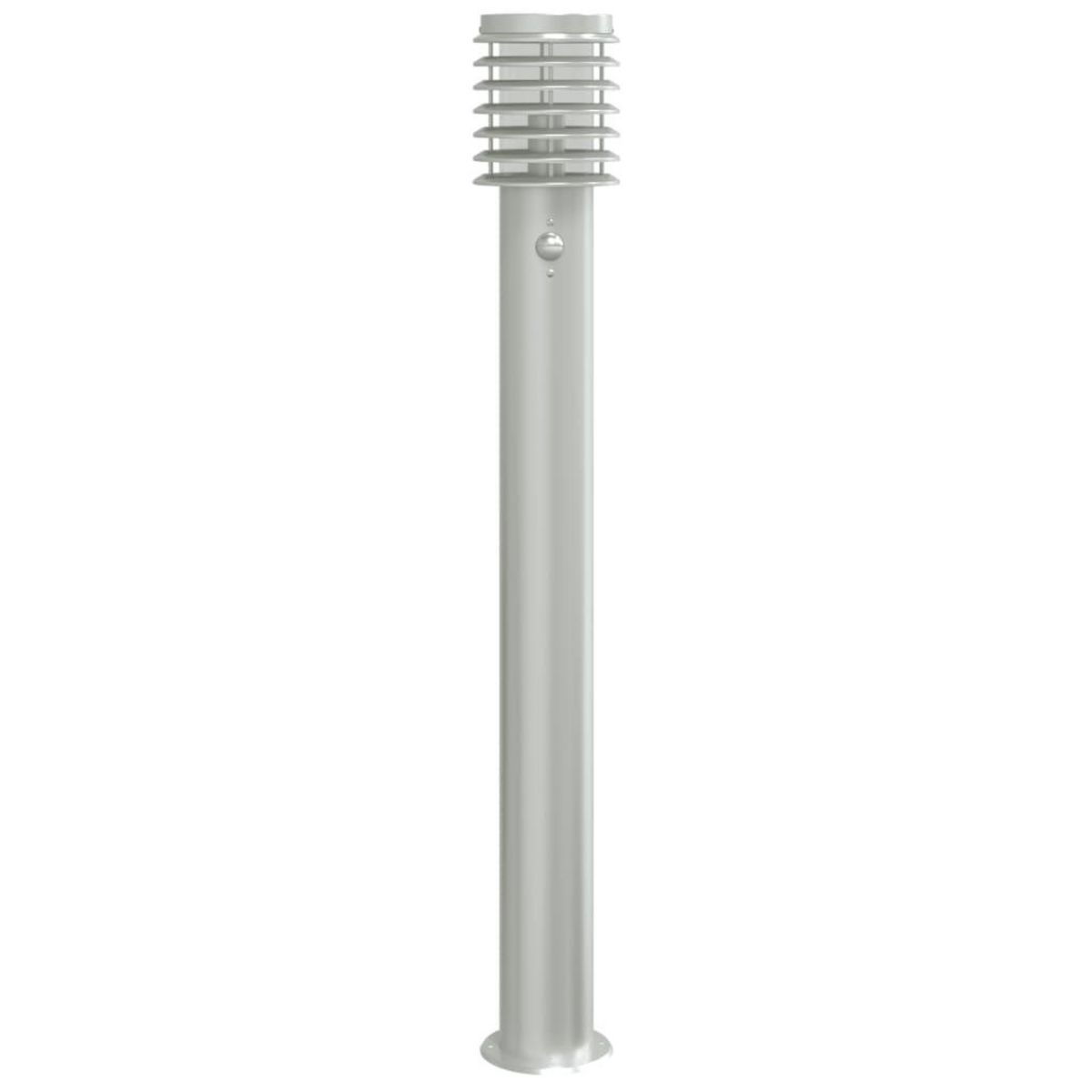 VIDAXL Lampadaire d'exterieur avec capteur argente acier inoxydable