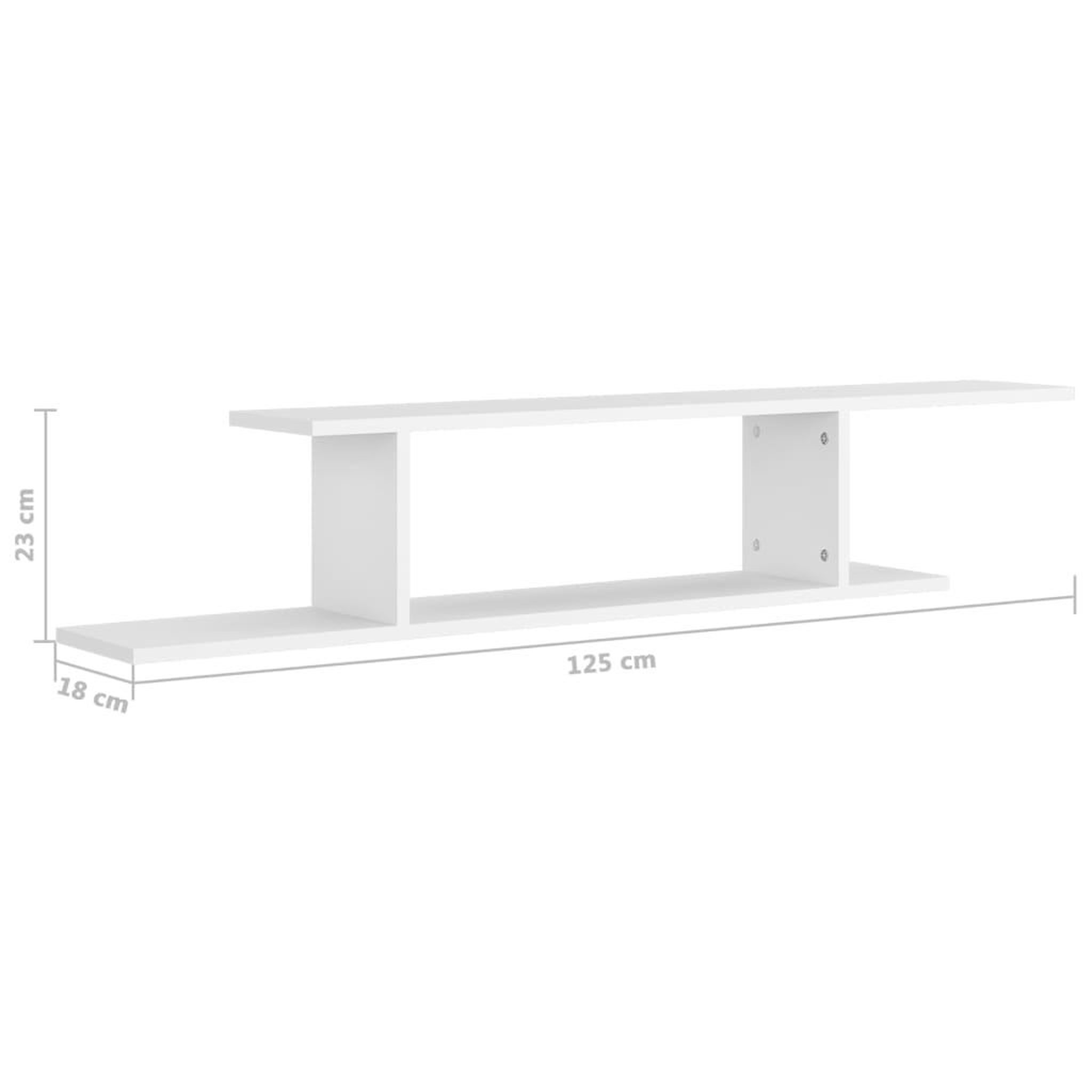 Voir la diapositive 6 : VIDAXL Etagere TV murale Blanc 125x18x23 cm Bois d'ingenierie