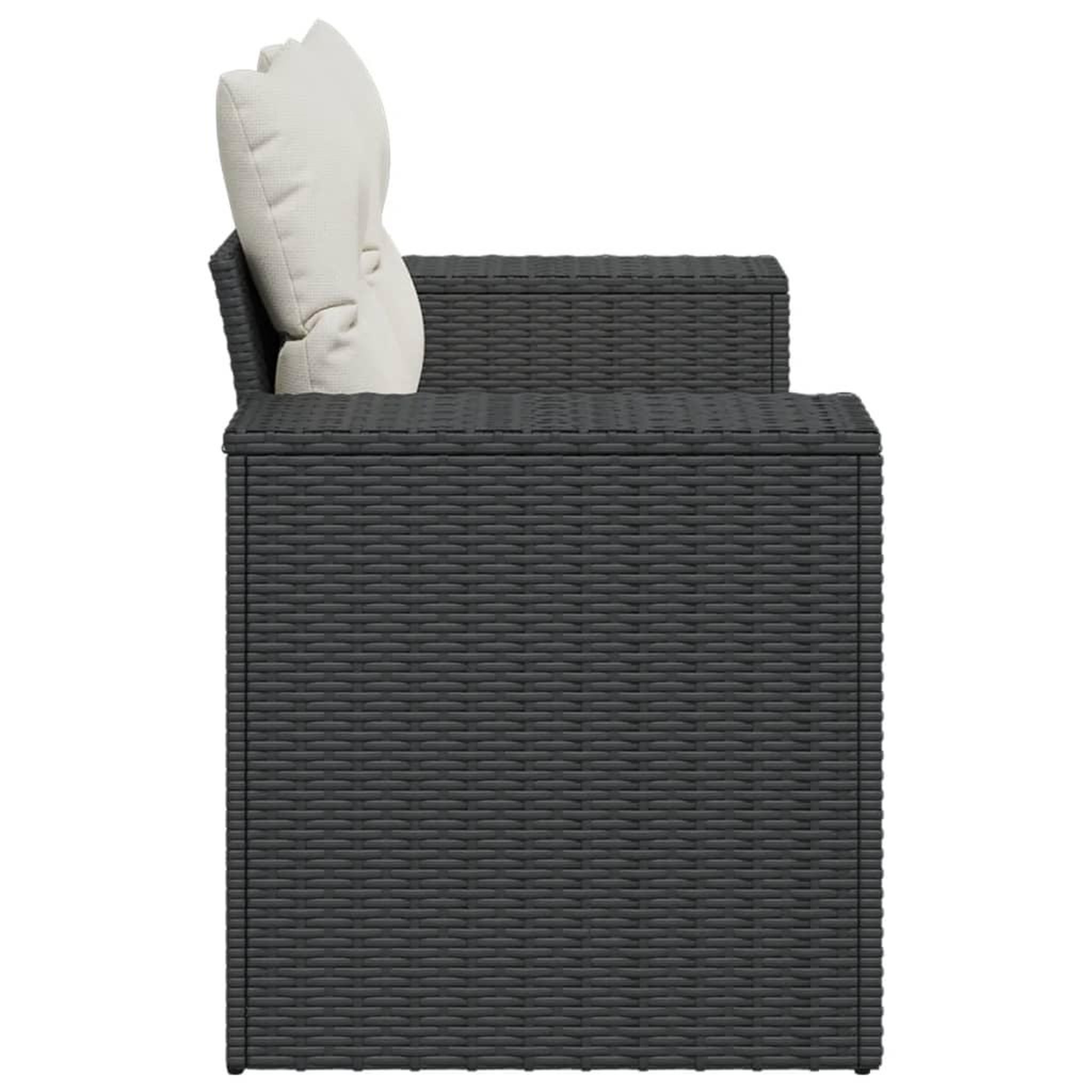 Voir la diapositive 5 : VIDAXL Canape de jardin avec coussins 2 places noir resine tressee